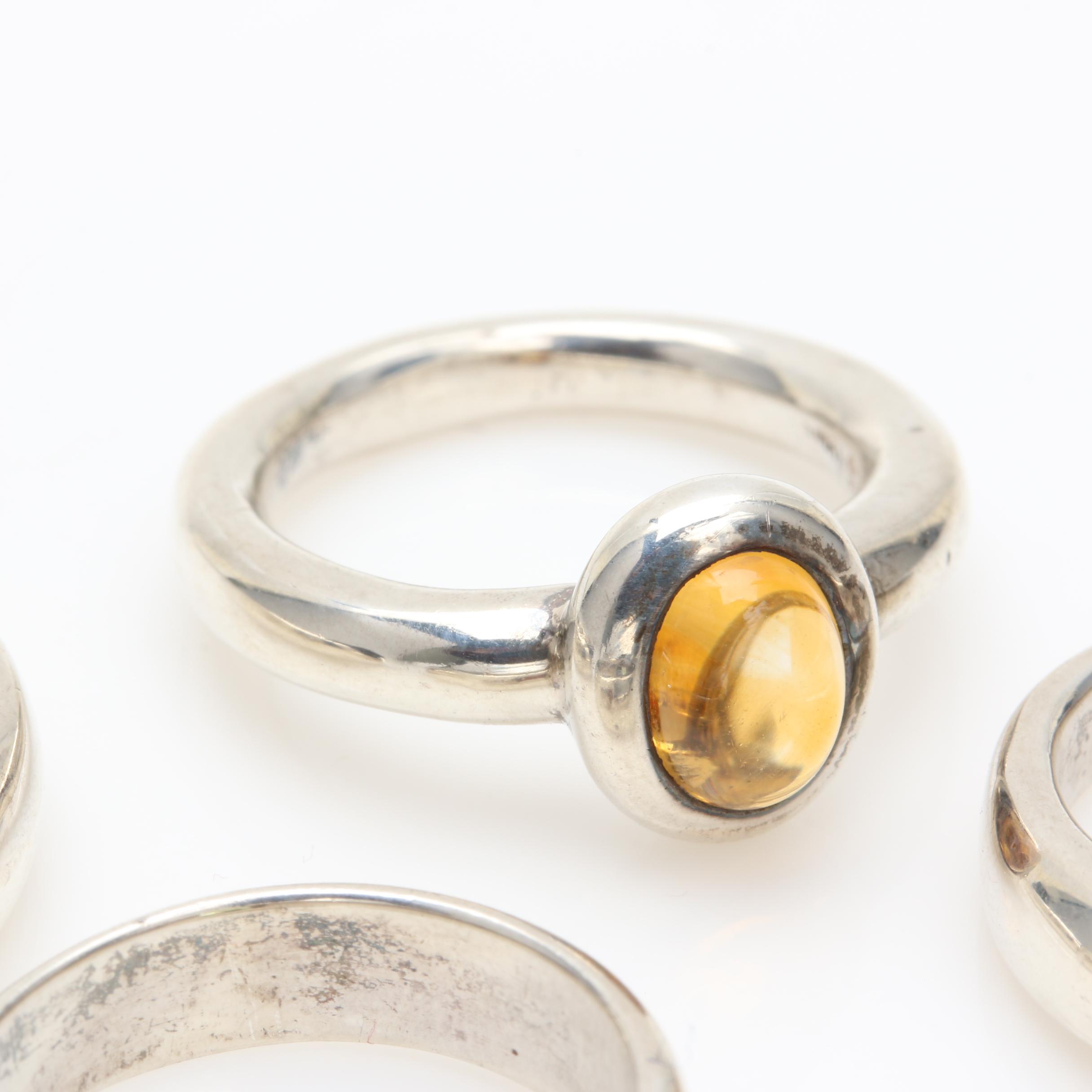 Sterling Silver Amethyst and Gemstone Rings