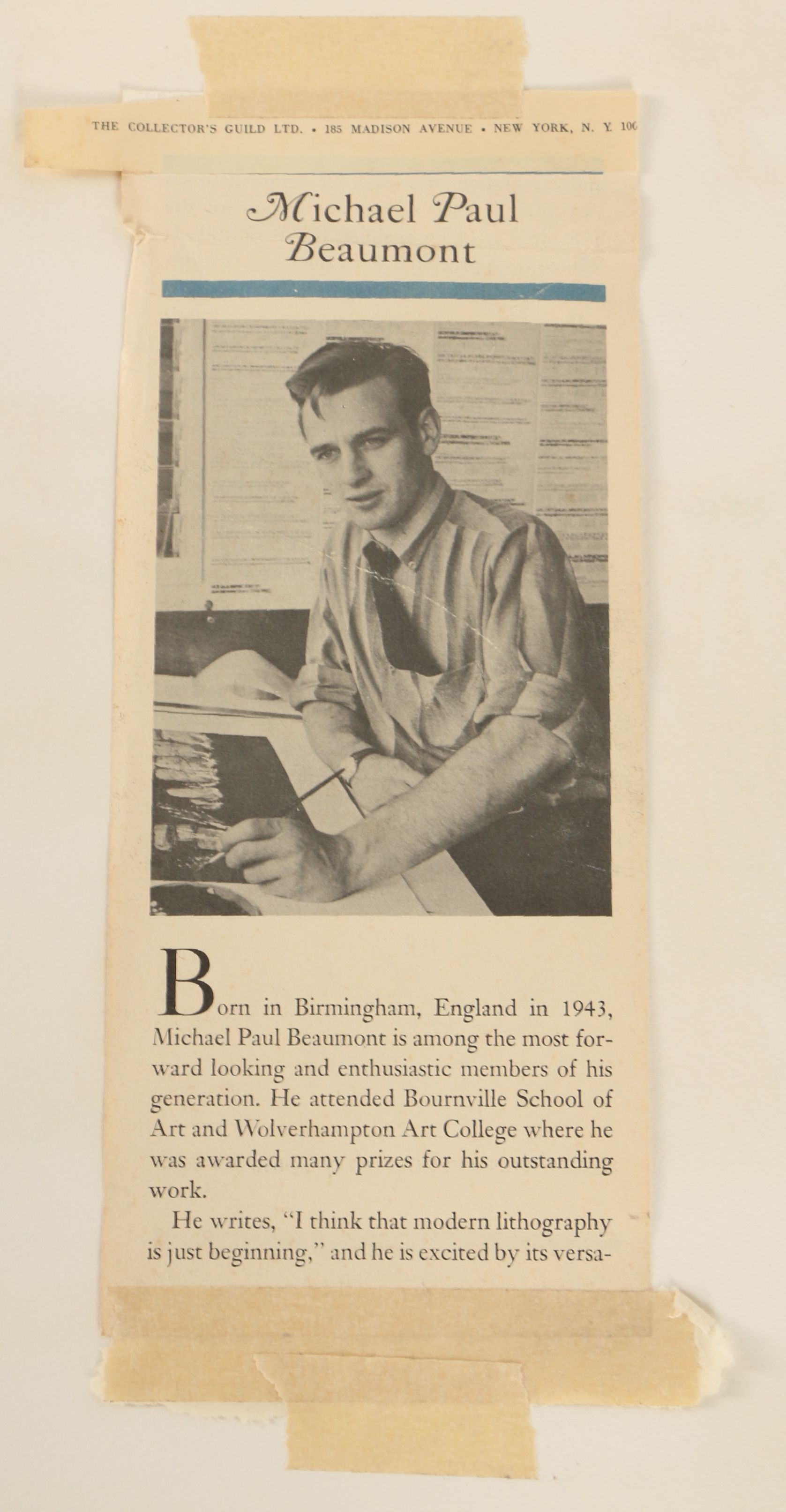 Michael Paul Beaumont Lithograph of a Coastal Scene