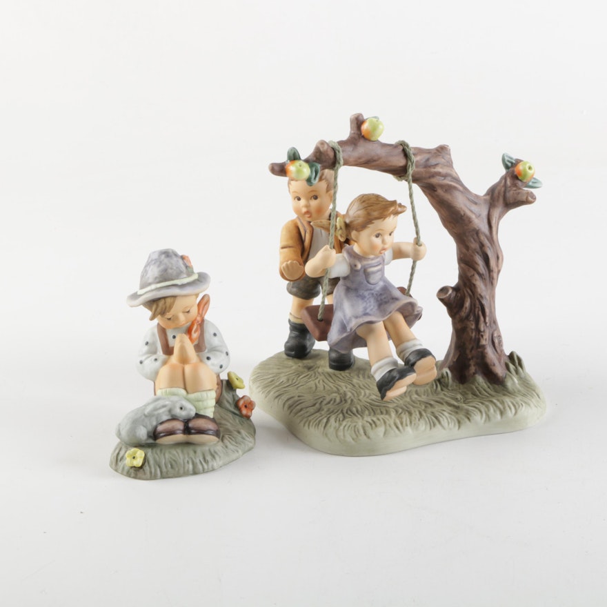 Hummel "Just a Swinging' and "Nature's Prayer" Figurines
