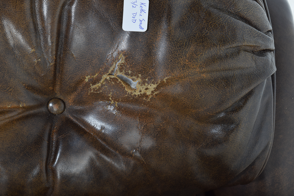 Brown Tufted Leather Sofa