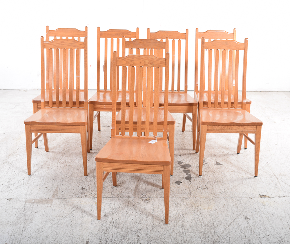 Set of Contemporary Oak Dining Chairs