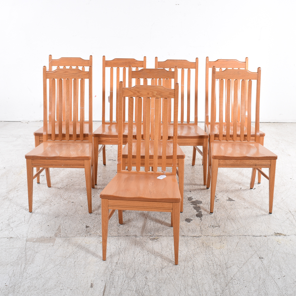 Set of Contemporary Oak Dining Chairs