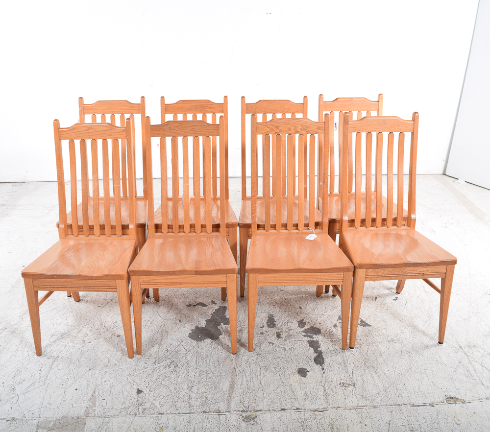 Set of Contemporary Oak Dining Chairs