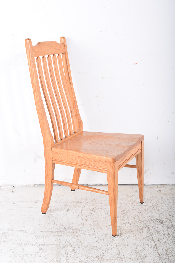 Set of Contemporary Oak Dining Chairs