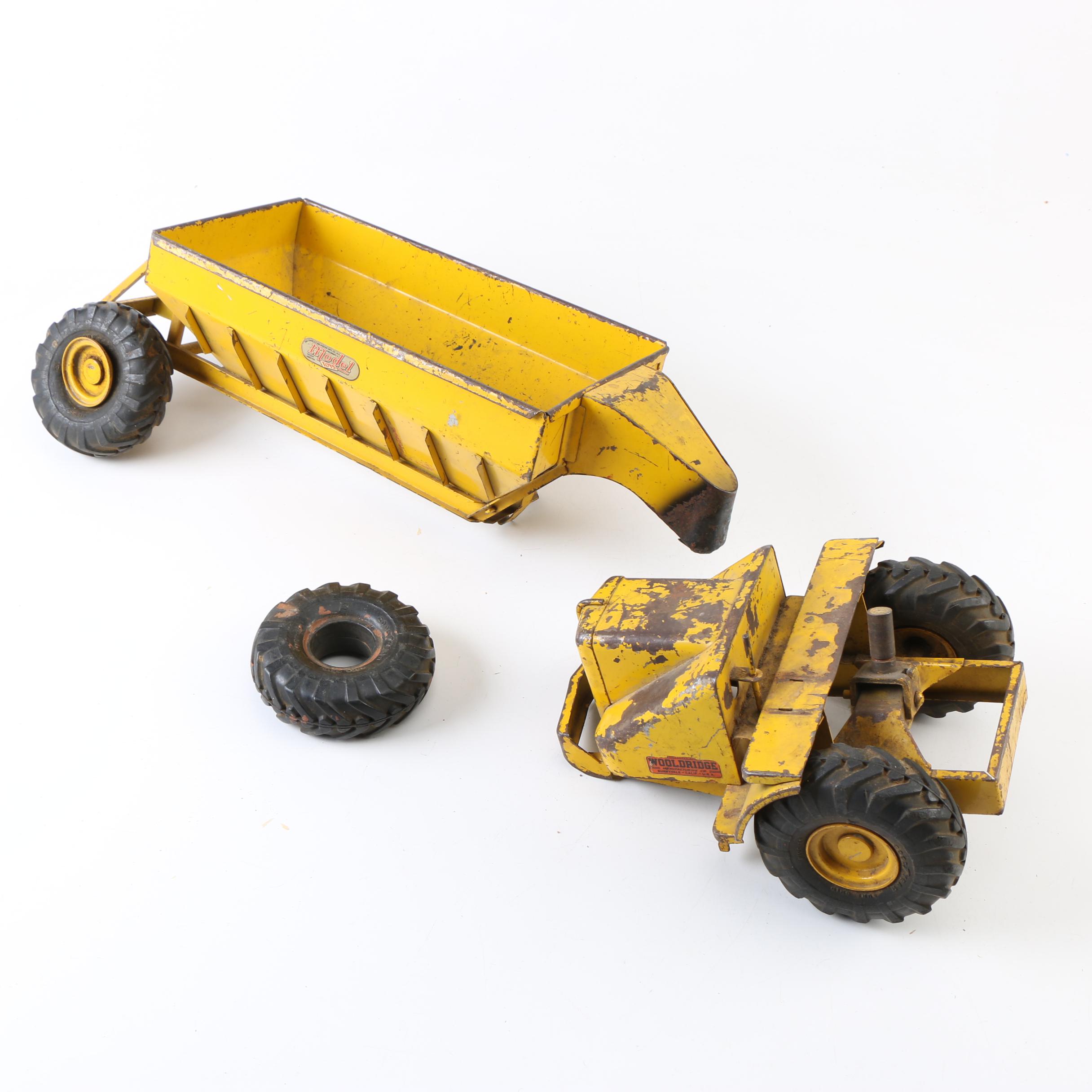 Vintage Doepke Wooldridge Pressed Steel Earth Mover with Bottom Dump