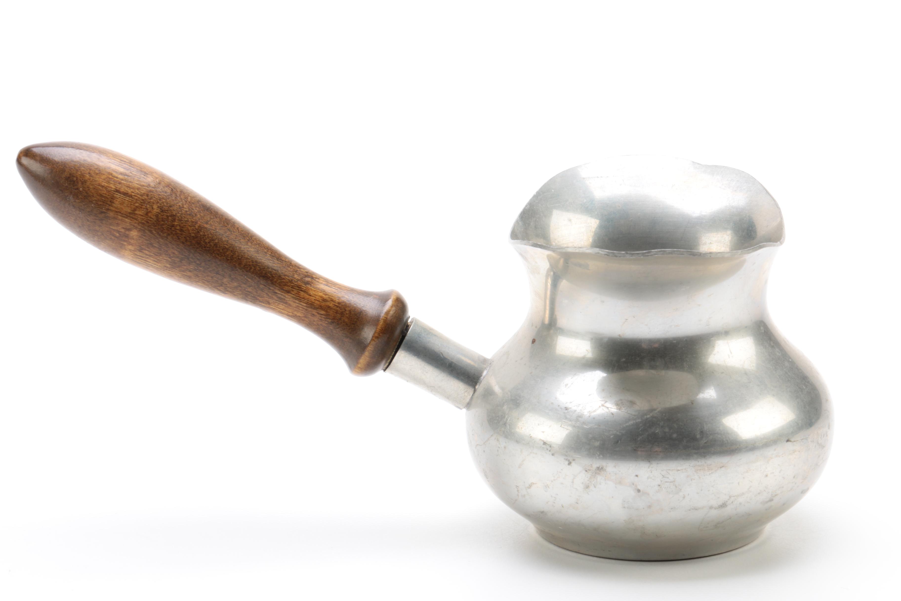 Stieff Pewter Brandy Warmer and Hand Wrought Lesch Pewter Bowl