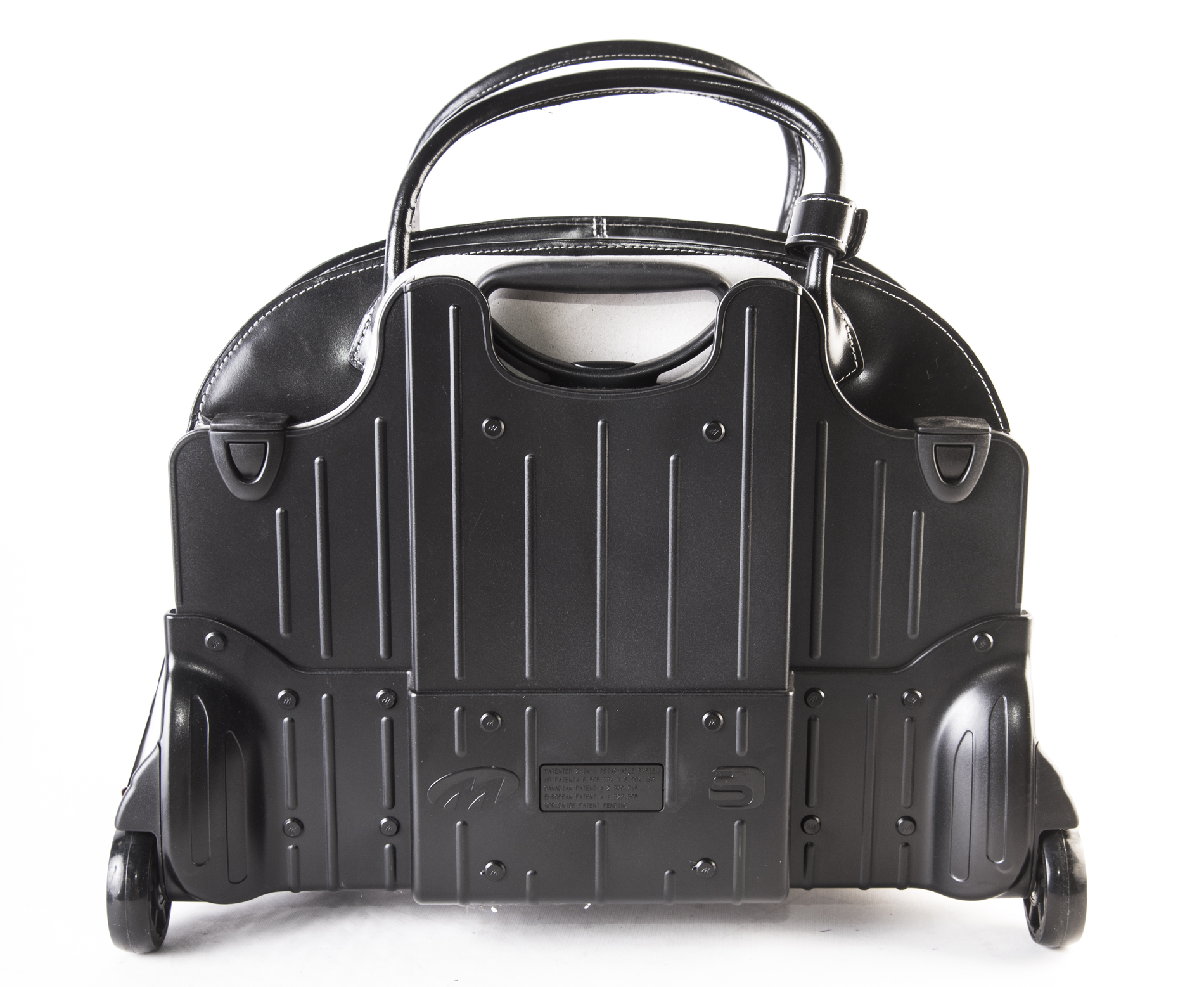 Mcklein Black Leather Detachable Suitcase
