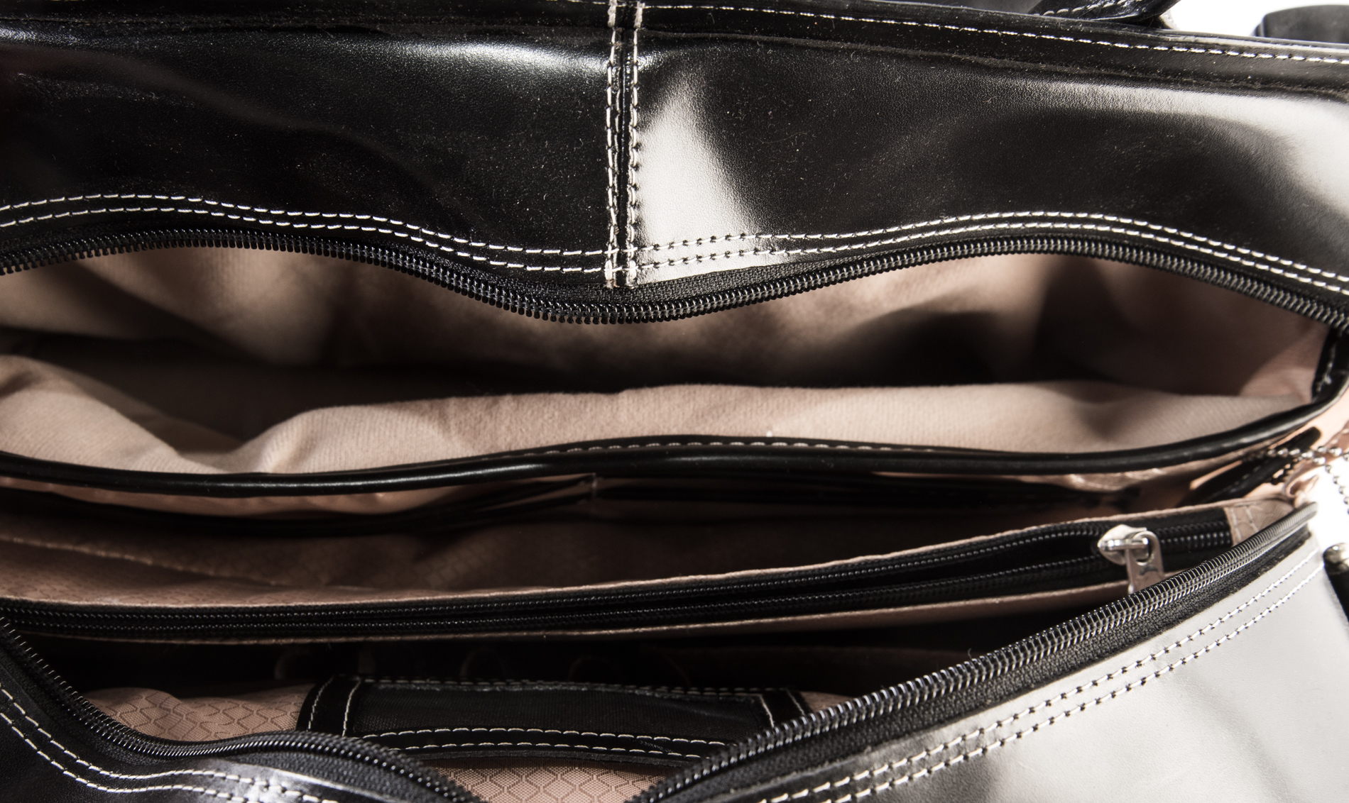 Mcklein Black Leather Detachable Suitcase