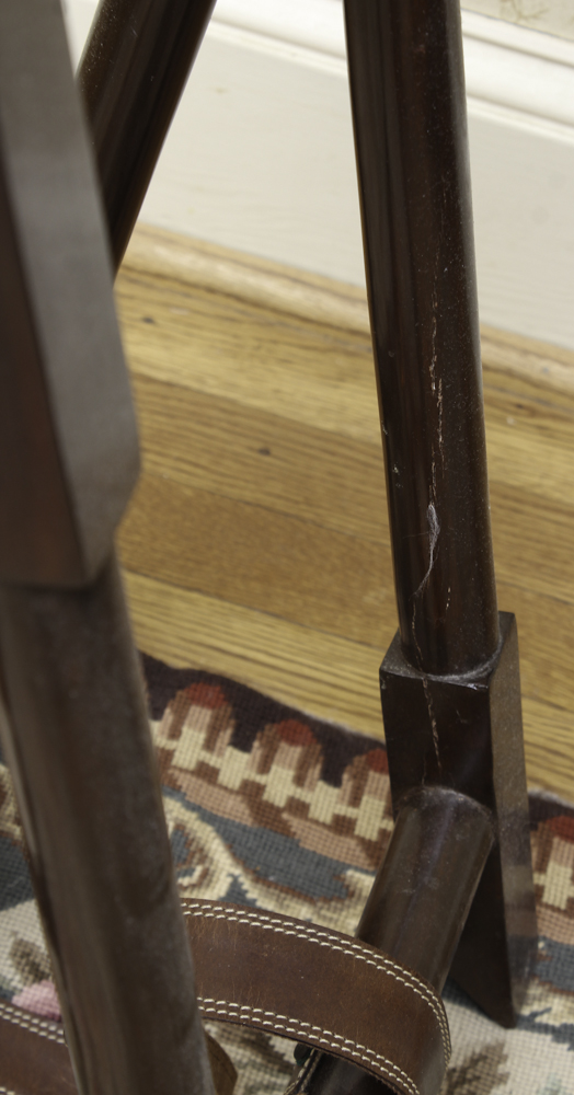 Vintage Wood and Leather Folding Luggage Stand