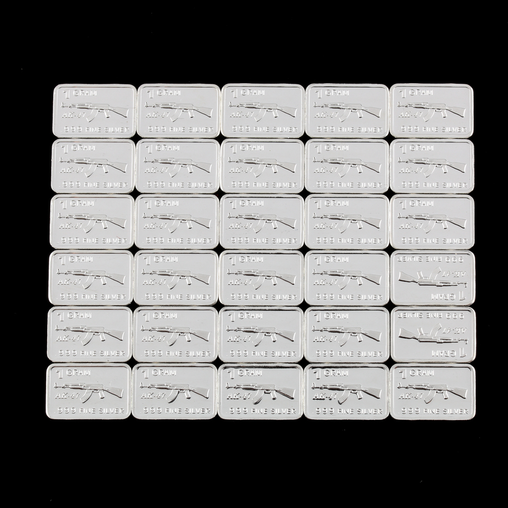 Thirty AK-47 RifleThemed 1-Gram Silver Ingots