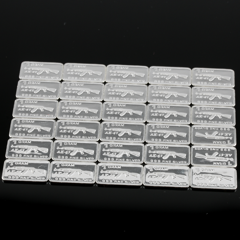 Thirty AK-47 RifleThemed 1-Gram Silver Ingots