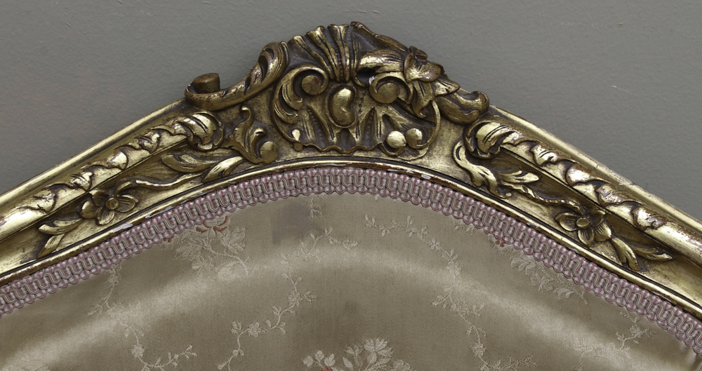 Antique Louis XV Gilded Fauteuil a la Reine