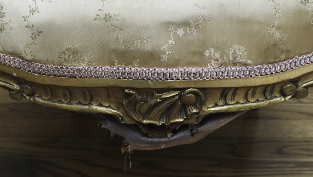 Antique Louis XV Gilded Fauteuil a la Reine