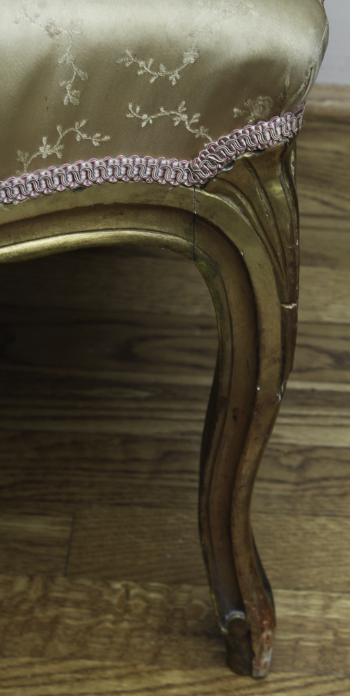 Antique Louis XV Gilded Fauteuil a la Reine