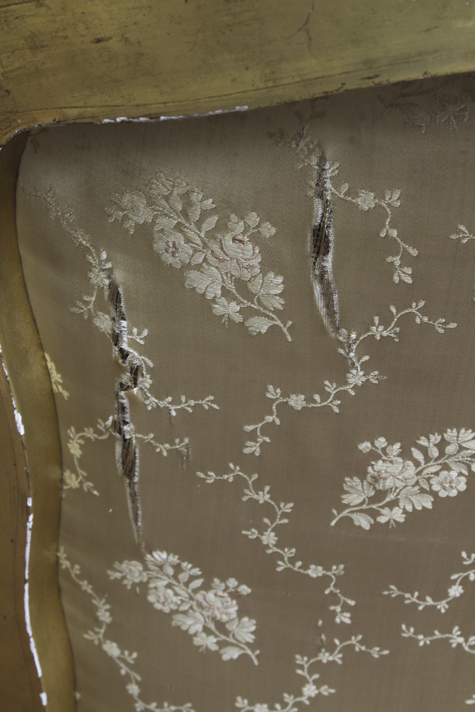 Antique Louis XV Gilded Fauteuil a la Reine