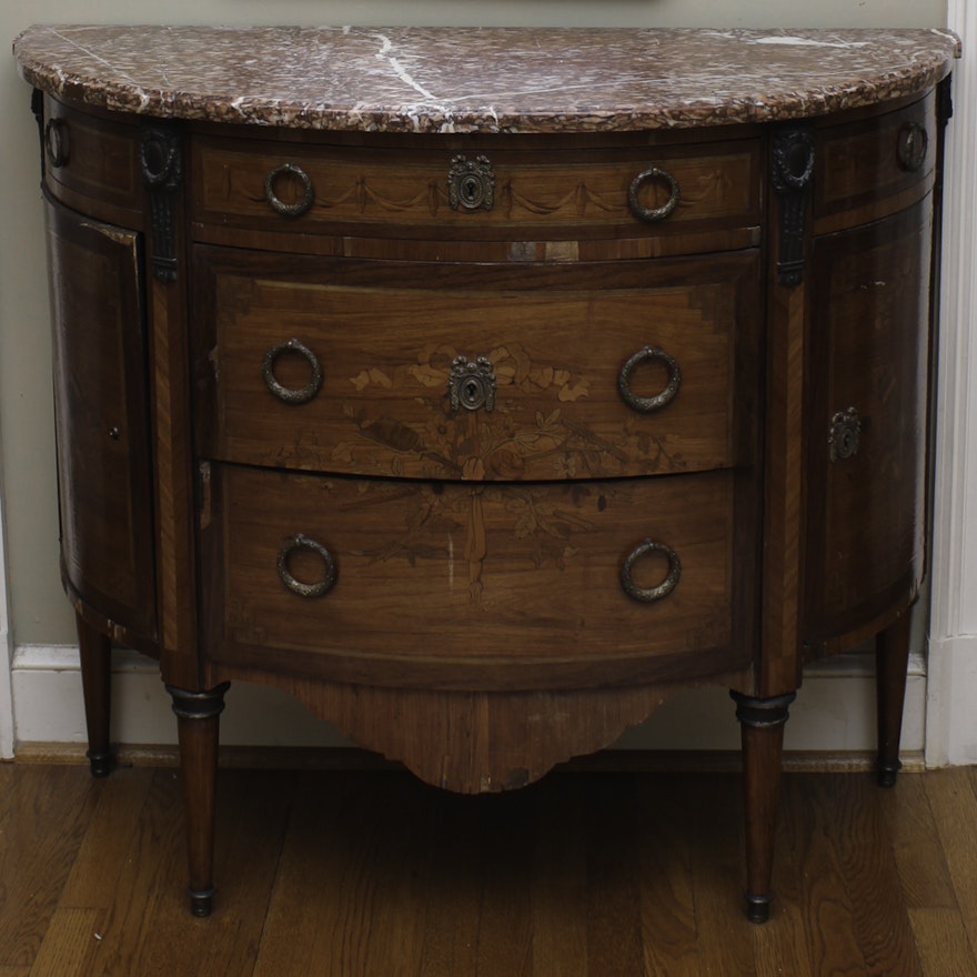 French Louis XVI Period Marquetry Commode