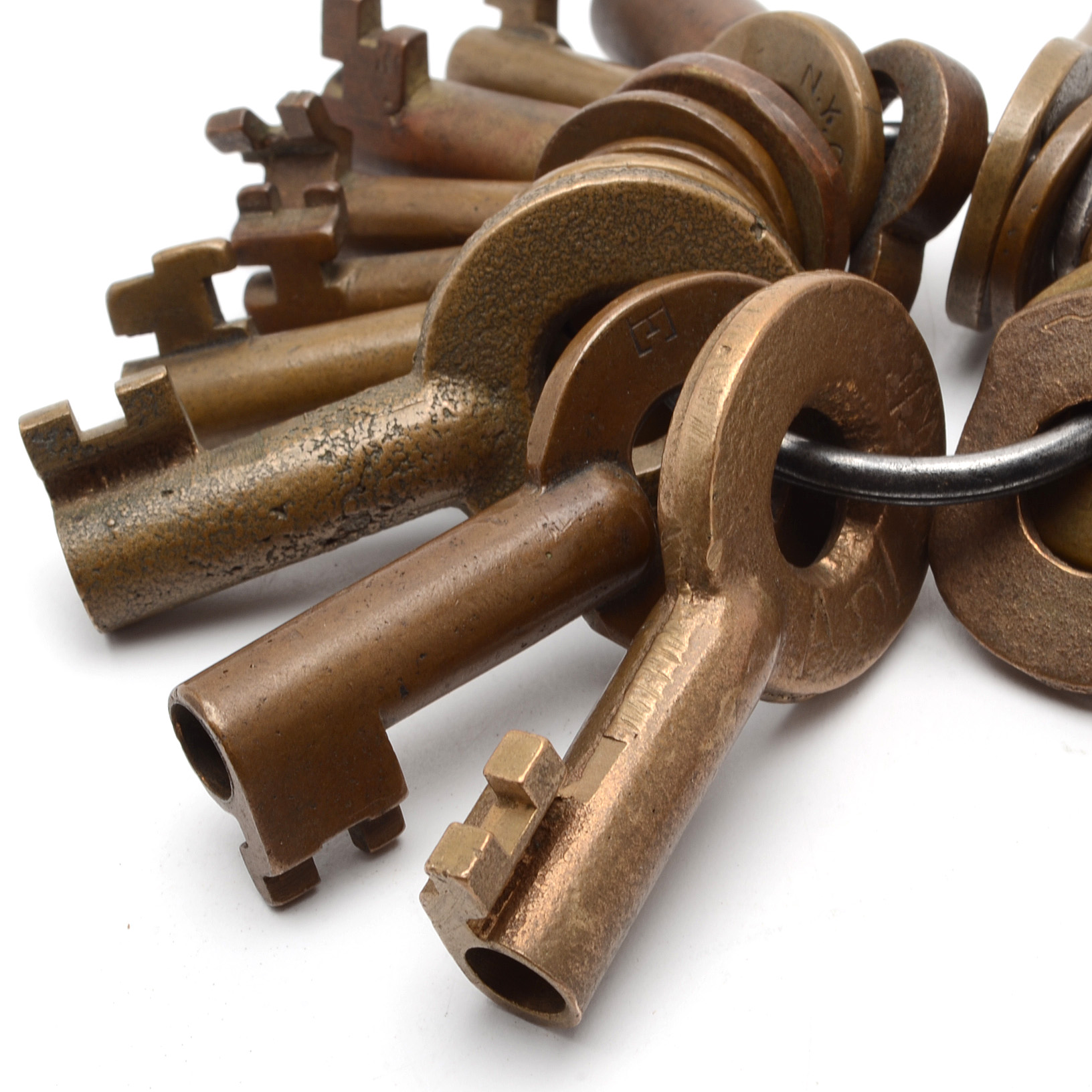 Vintage Railroad Keys, Many Brass, Including Adlake and Bohannan