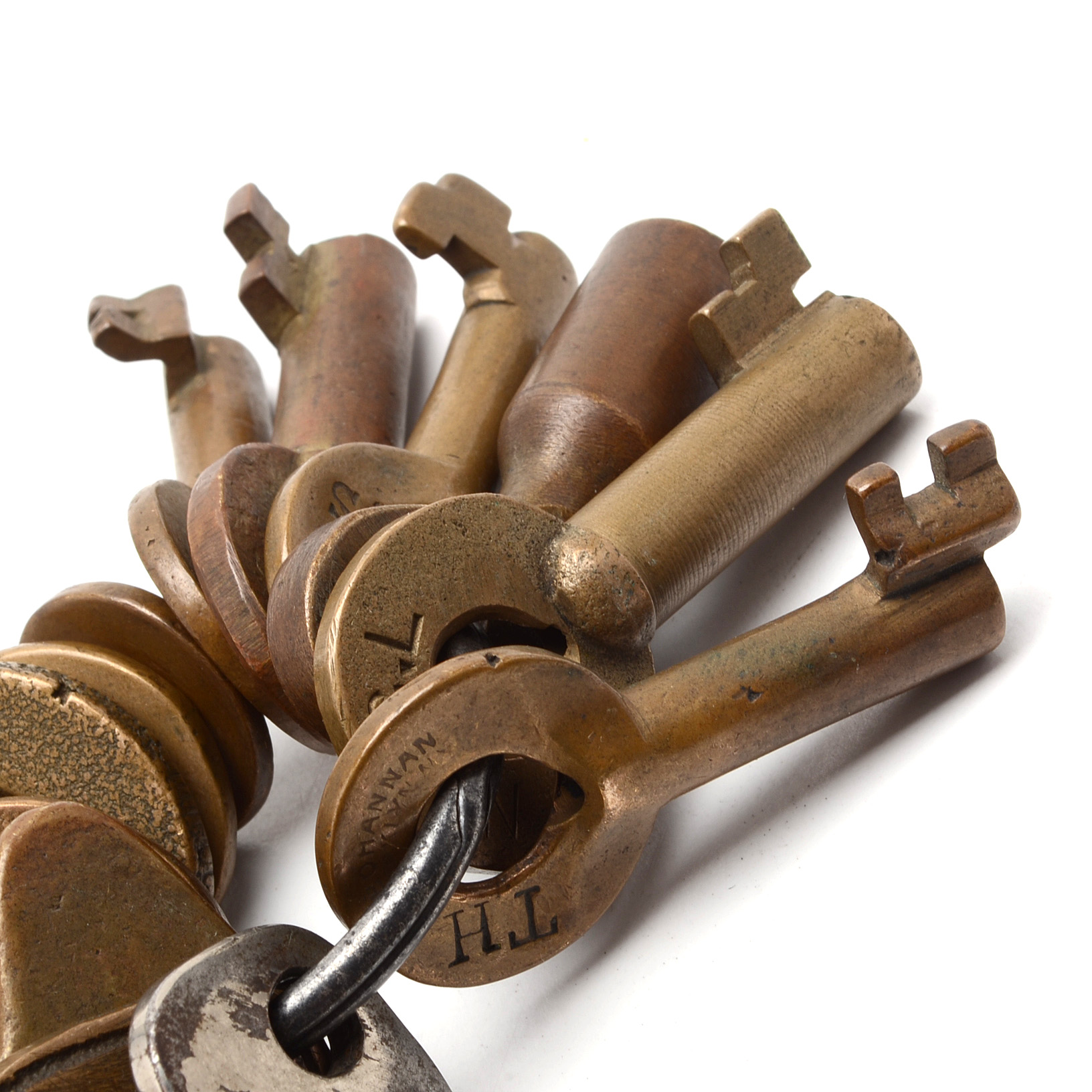 Vintage Railroad Keys, Many Brass, Including Adlake and Bohannan