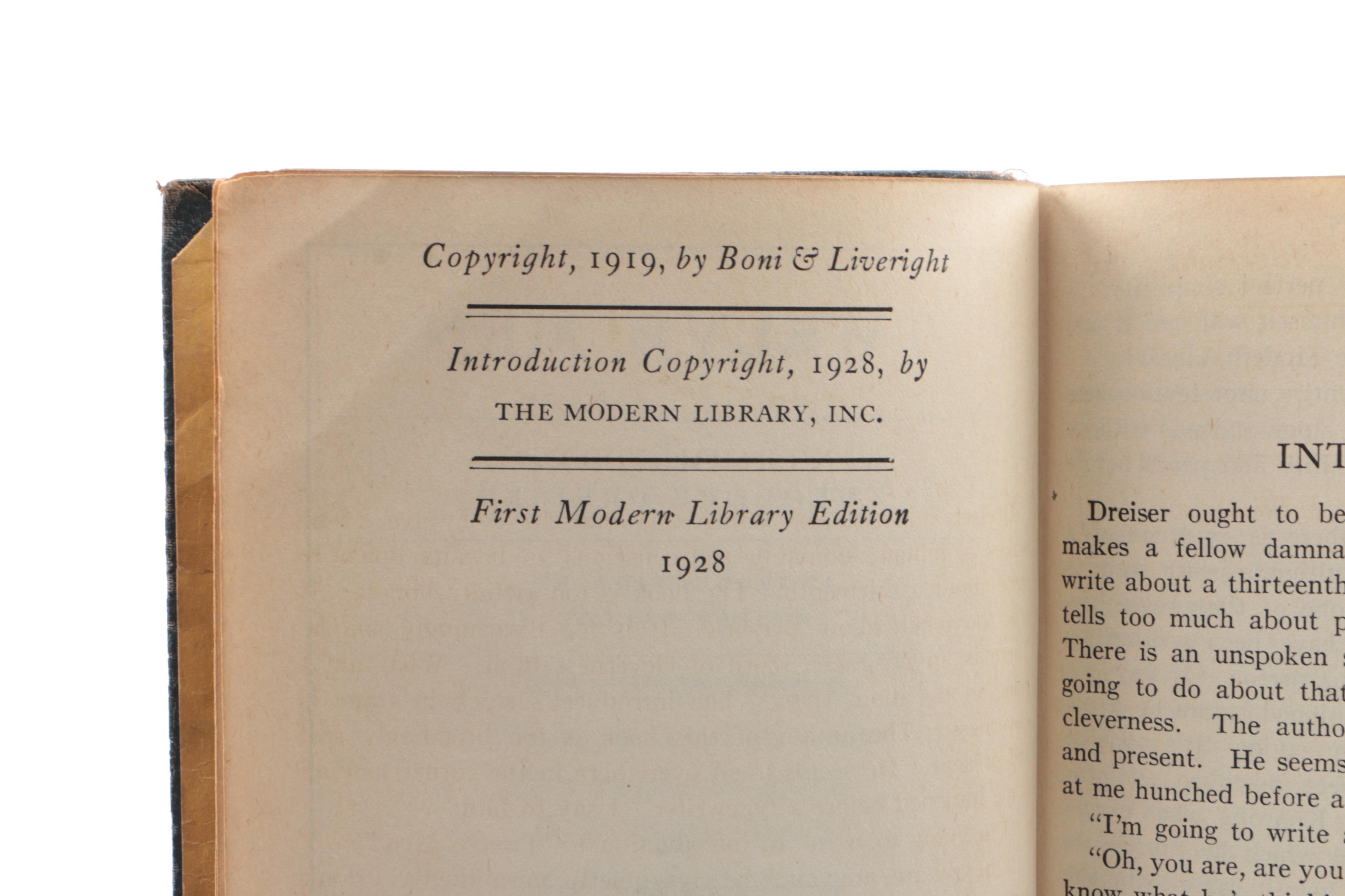 Volumes from the Boni and Liveright Modern Library