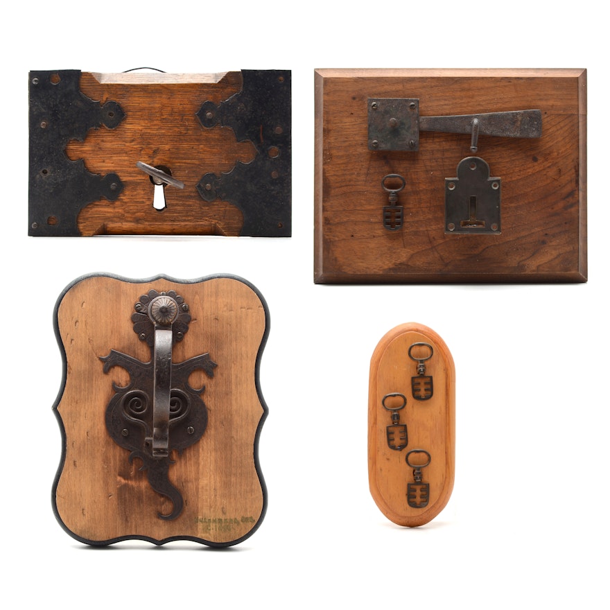 Antique Iron Locks, Keys, and Hardware, Including a 16th to 17th Century Example