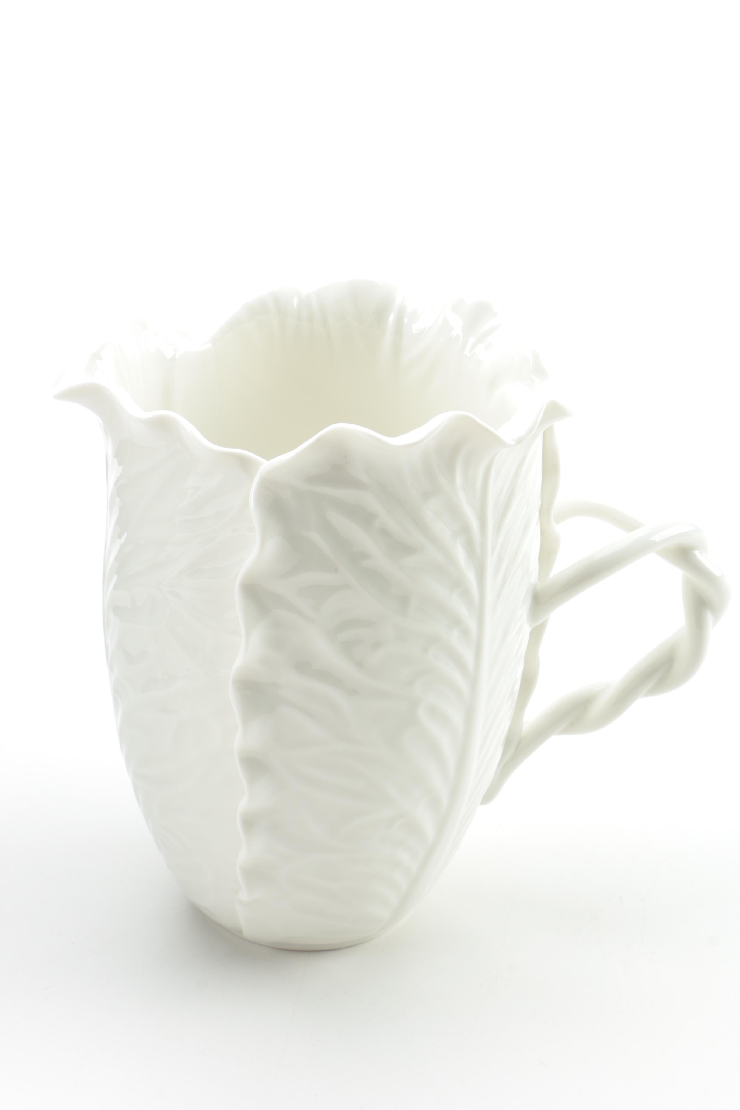 Tory Burch Porcelain "Lettuce Ware" Pitcher by Dodie Thayer