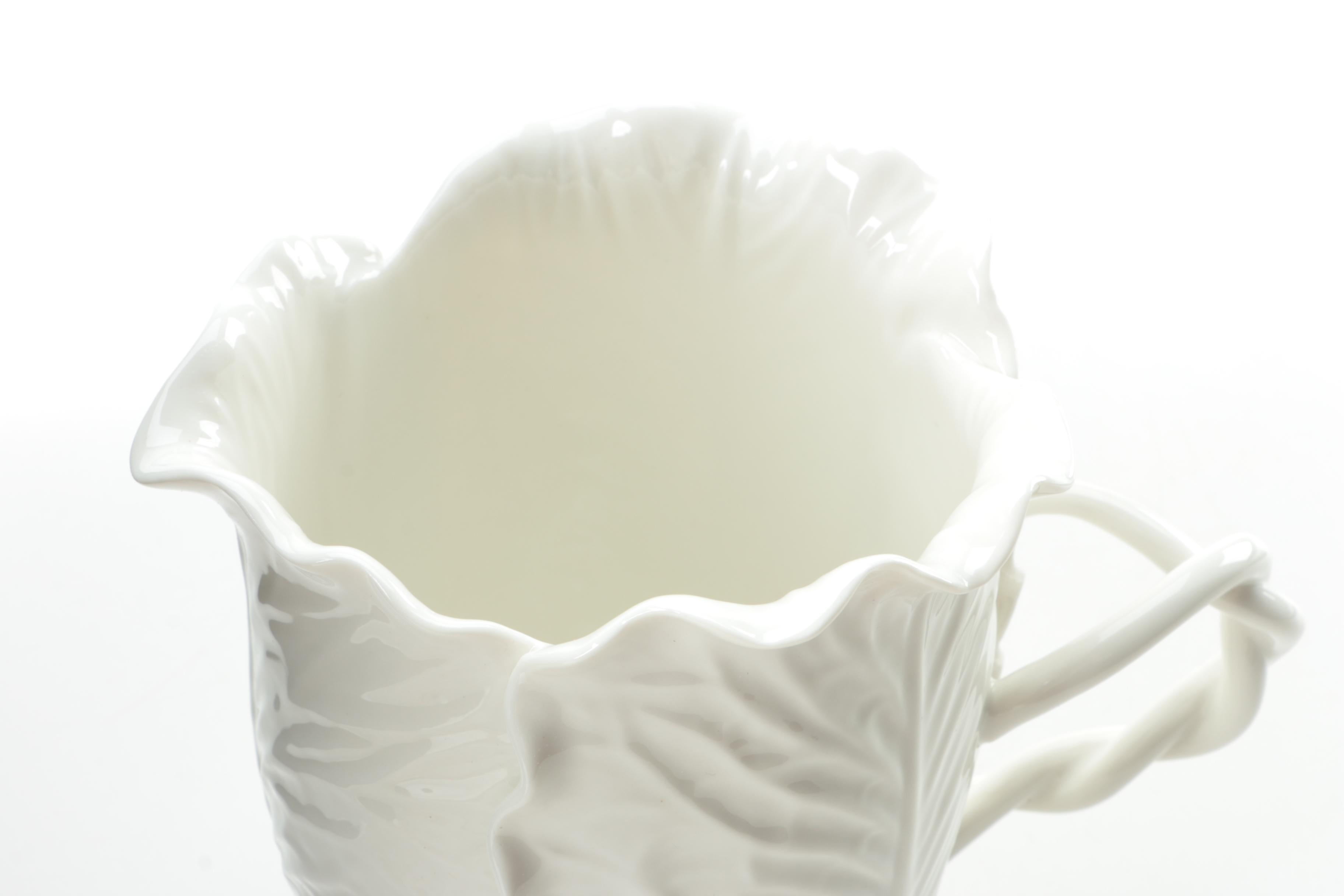 Tory Burch Porcelain "Lettuce Ware" Pitcher by Dodie Thayer
