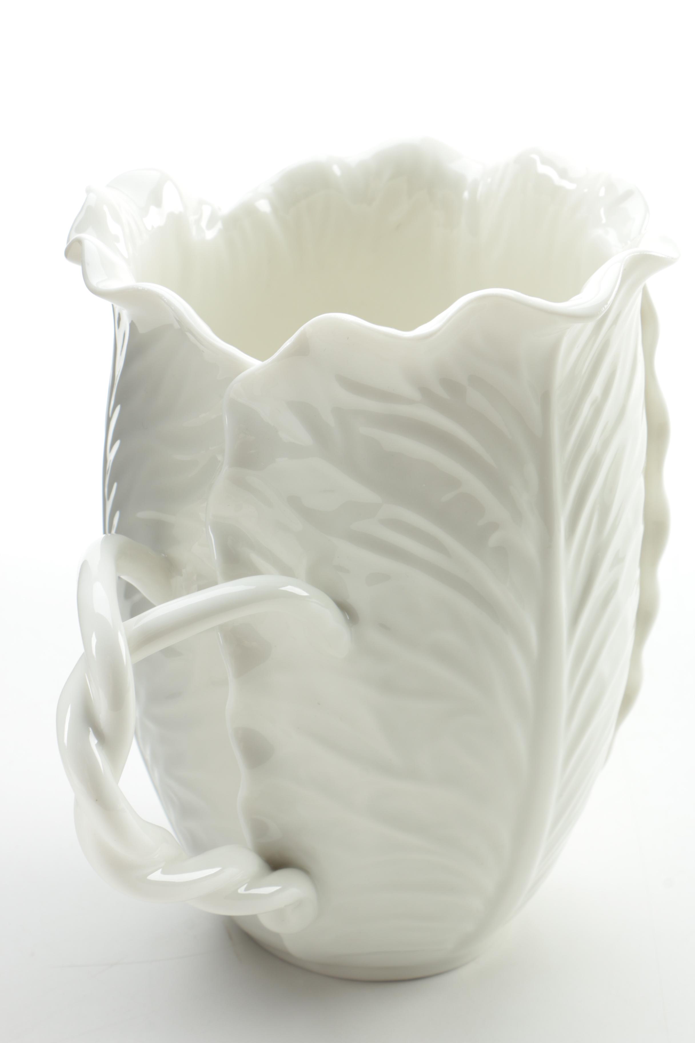 Tory Burch Porcelain "Lettuce Ware" Pitcher by Dodie Thayer