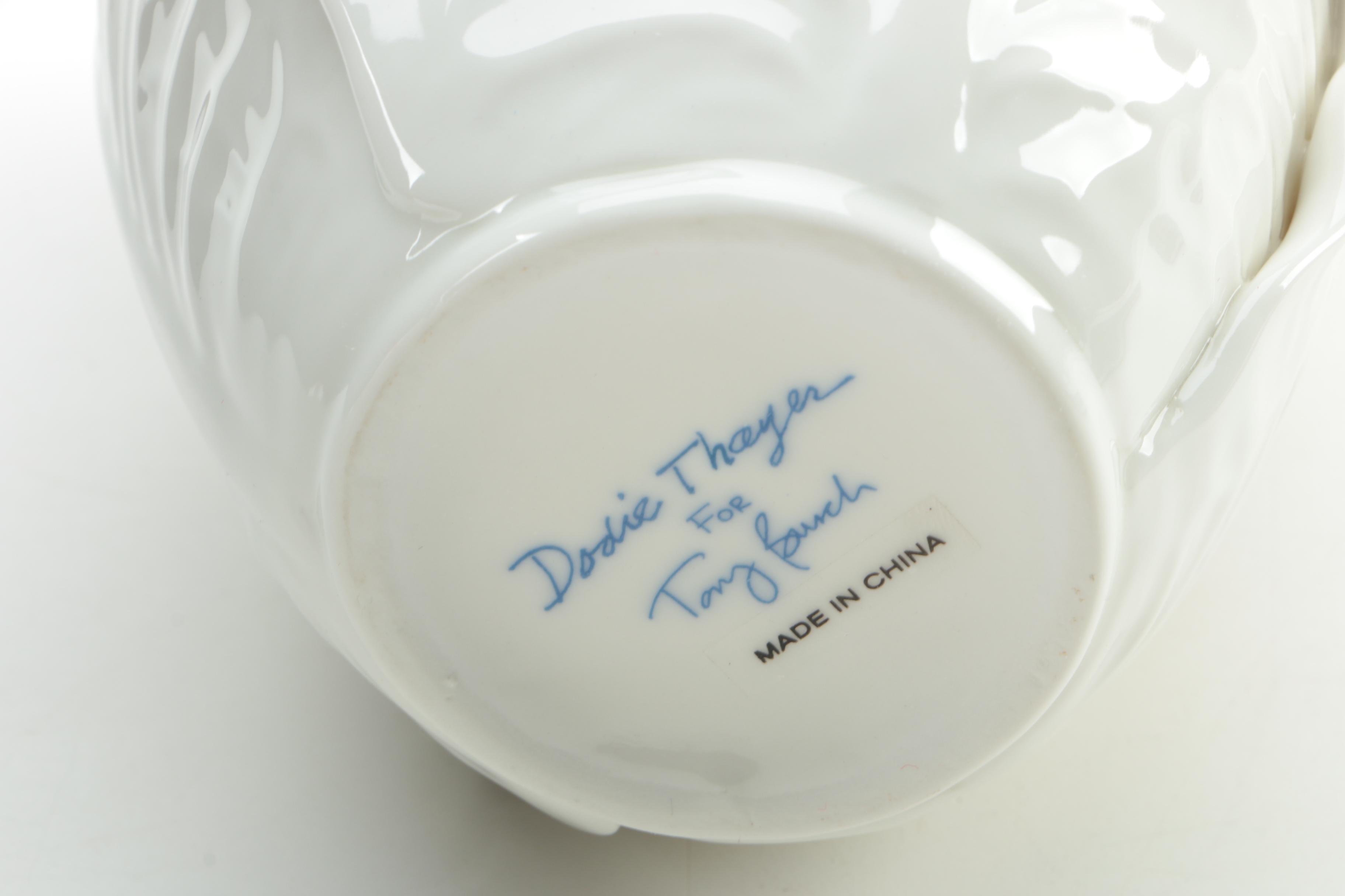 Tory Burch Porcelain "Lettuce Ware" Pitcher by Dodie Thayer