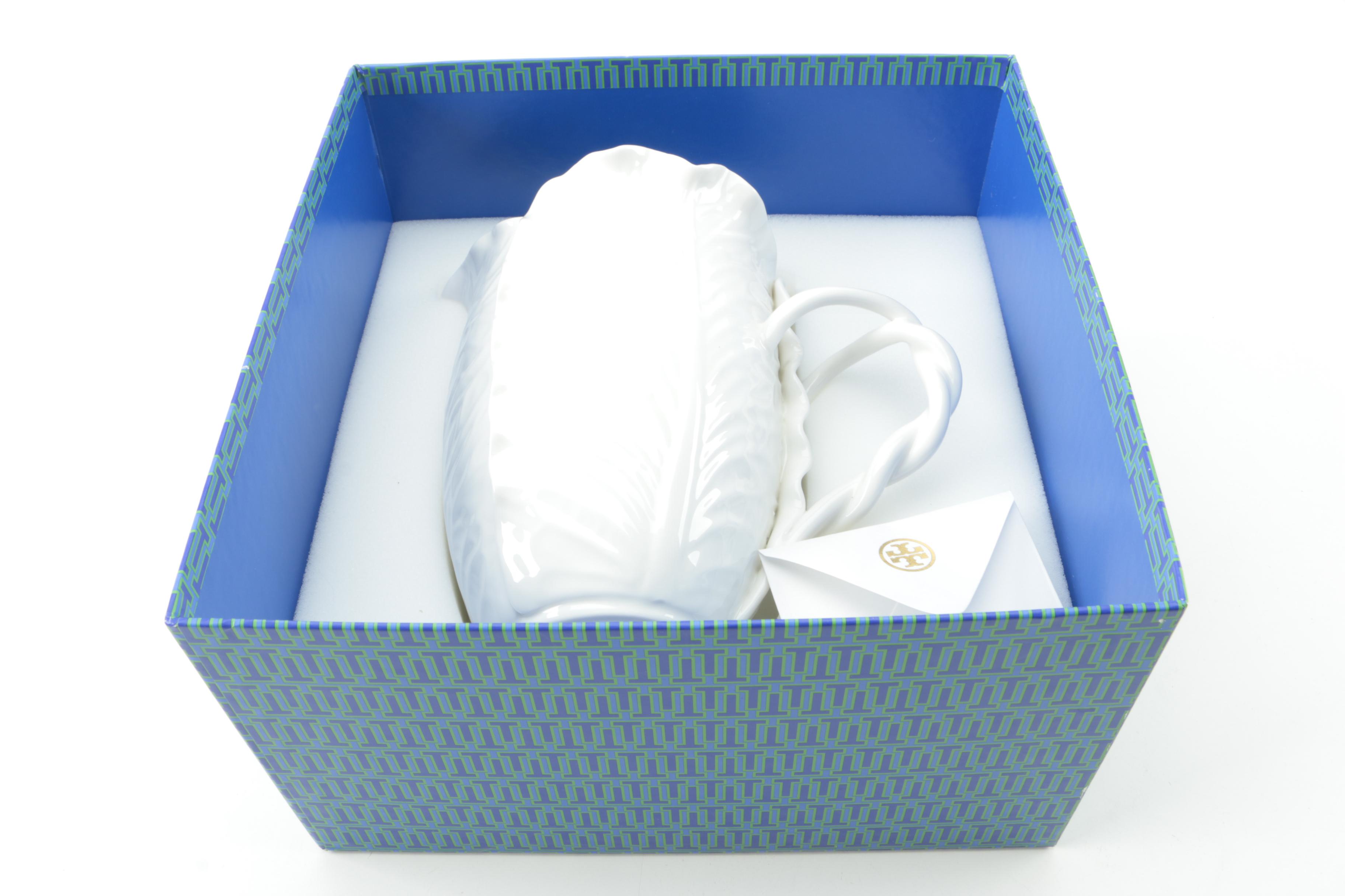 Tory Burch Porcelain "Lettuce Ware" Pitcher by Dodie Thayer