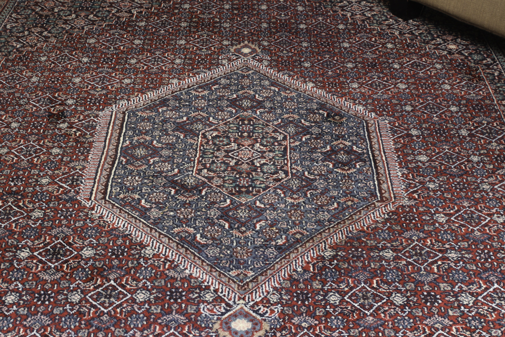 Hand-Knotted Persian Kurdish Bijar Area Rug