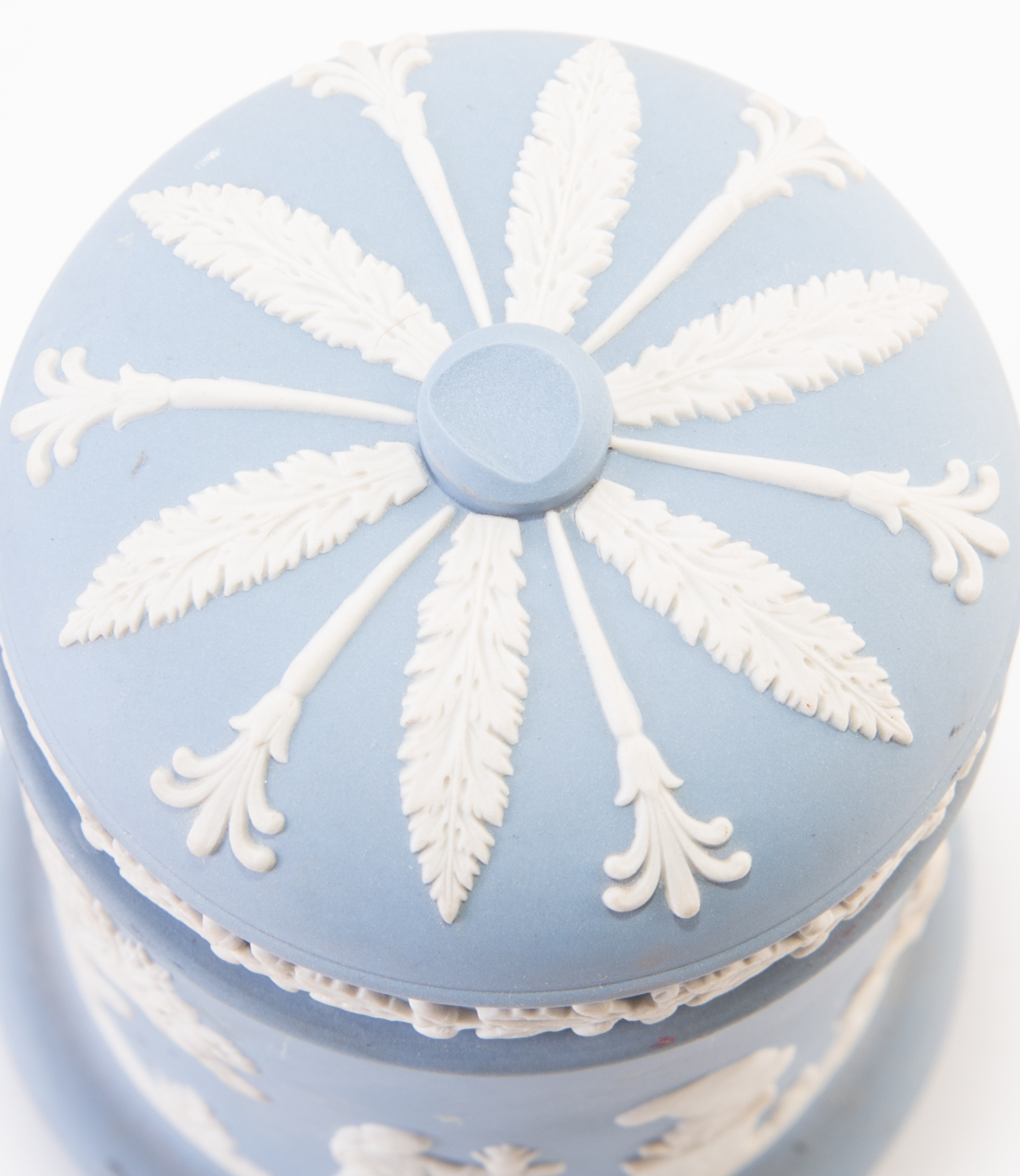 Wedgwood Blue Jasperware Trinket Box and Candle Holder