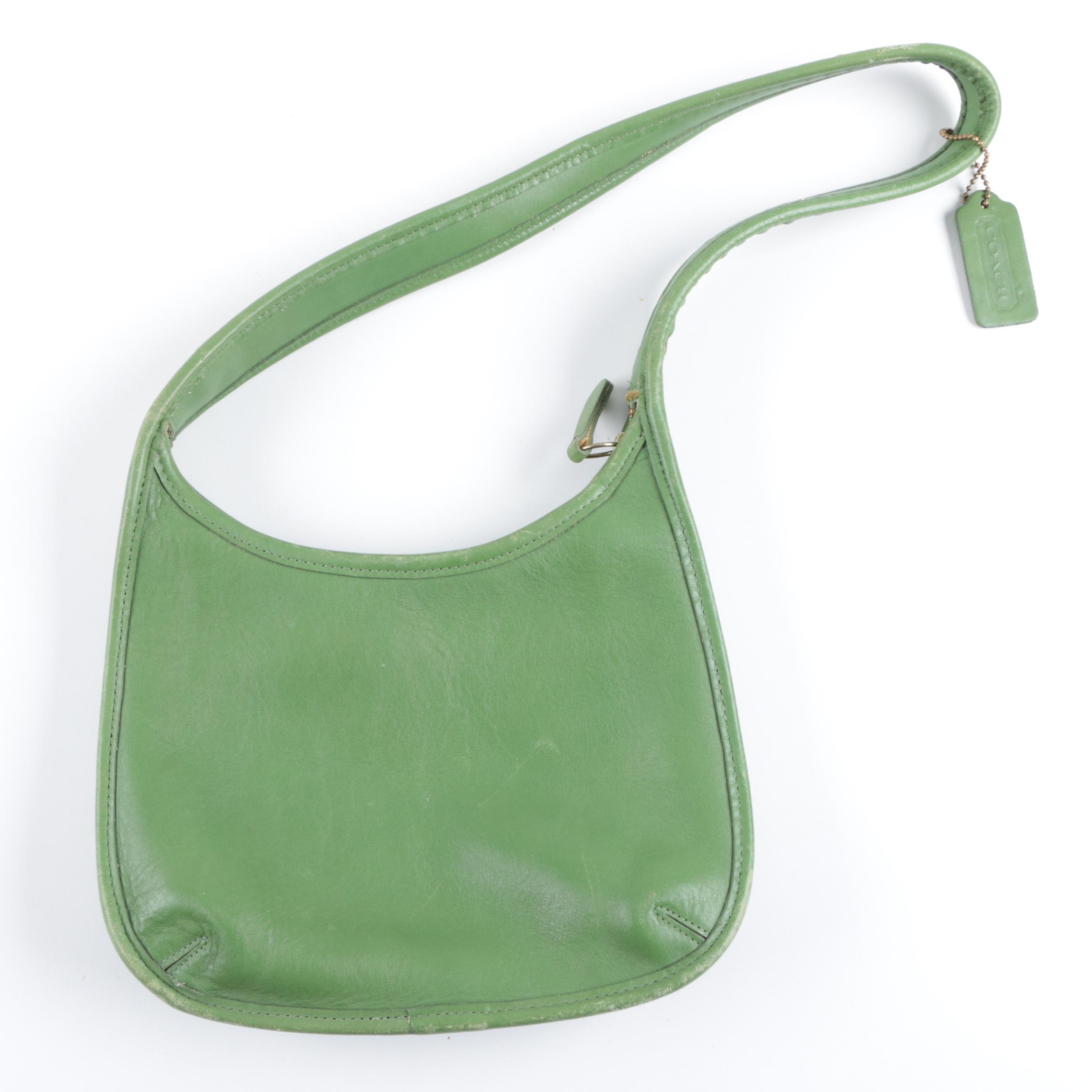 Vintage Coach Ergo Green Leather Hobo Shoulder Bag