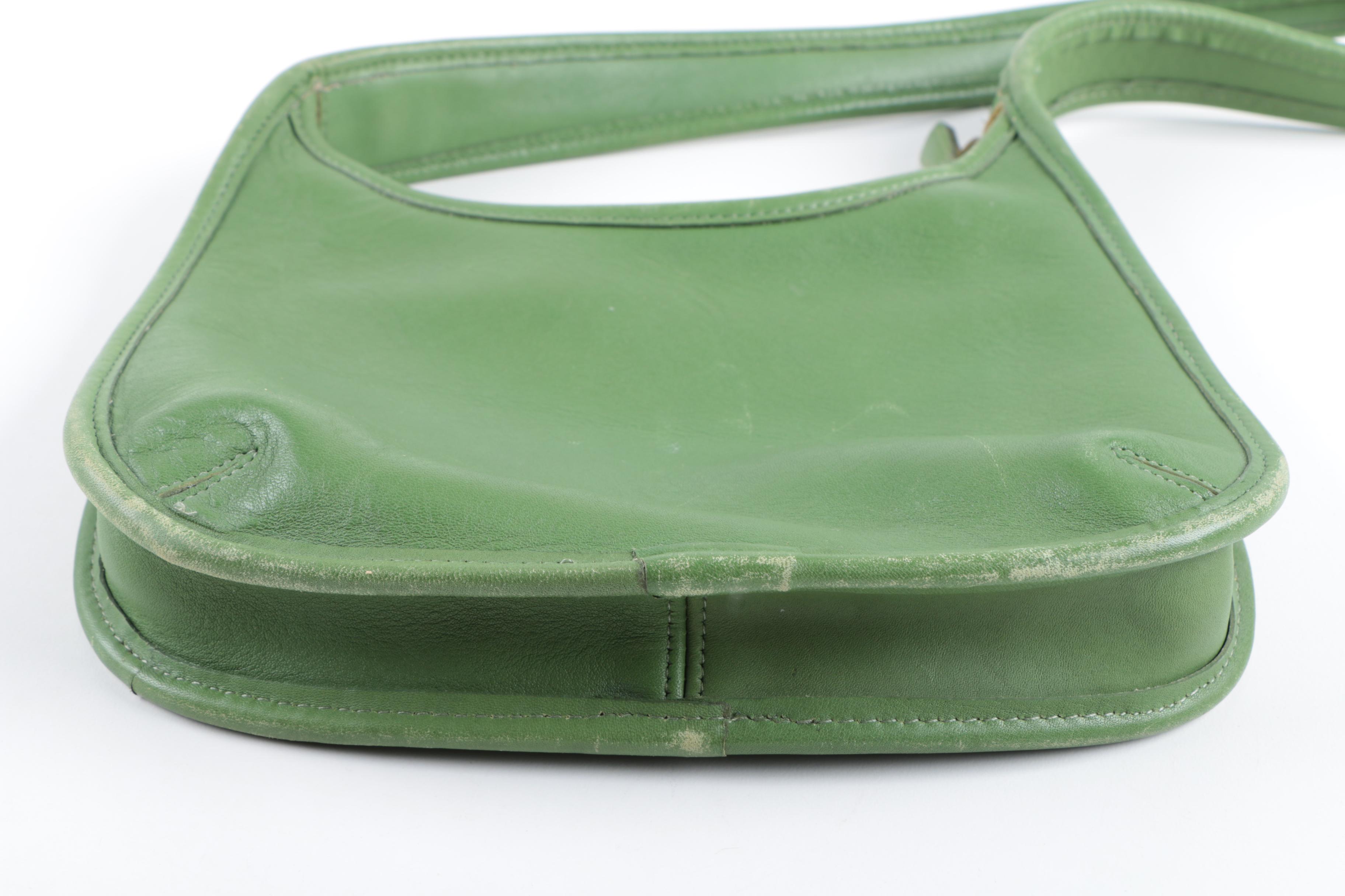 Vintage Coach Ergo Green Leather Hobo Shoulder Bag