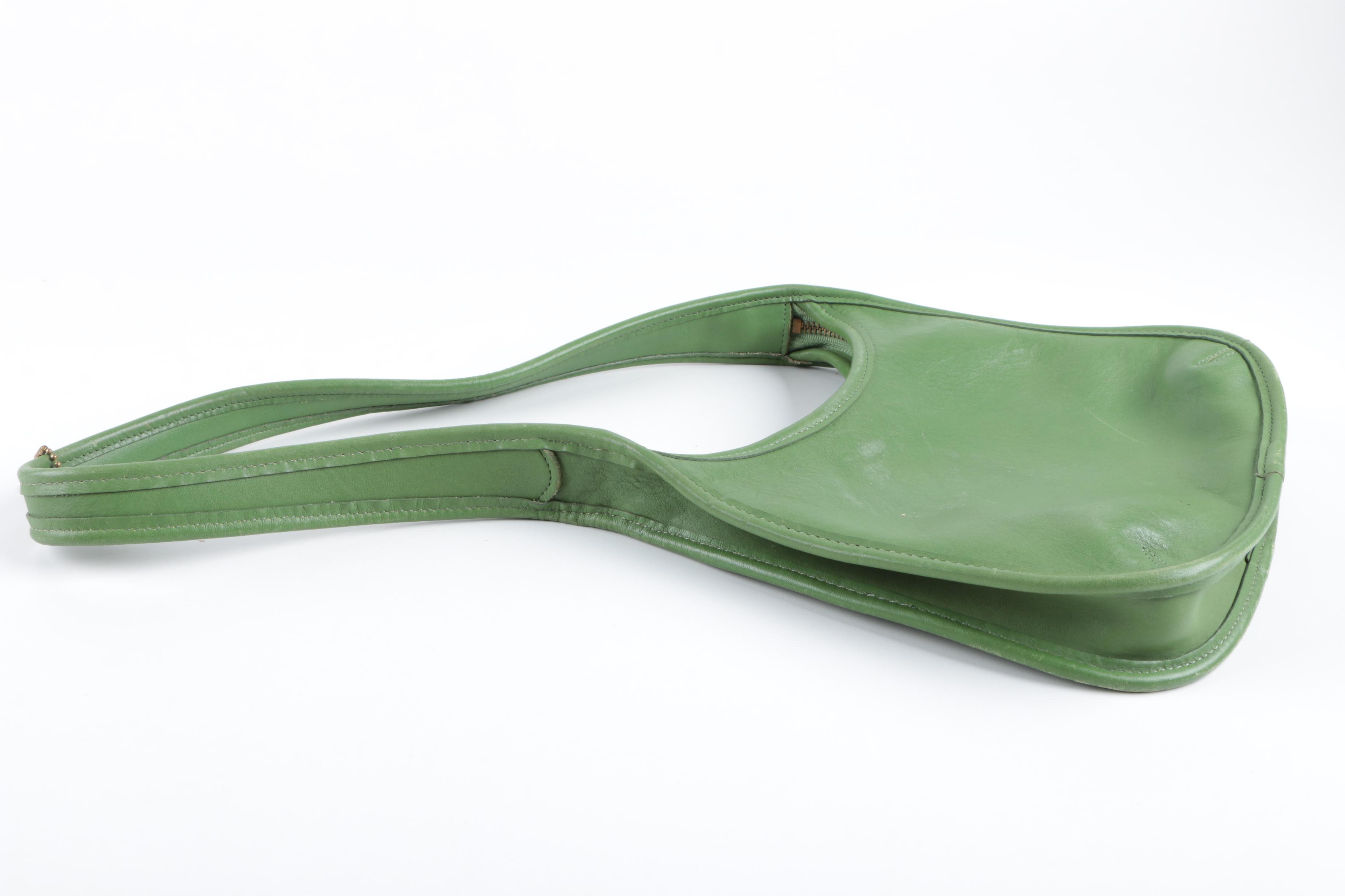 Vintage Coach Ergo Green Leather Hobo Shoulder Bag