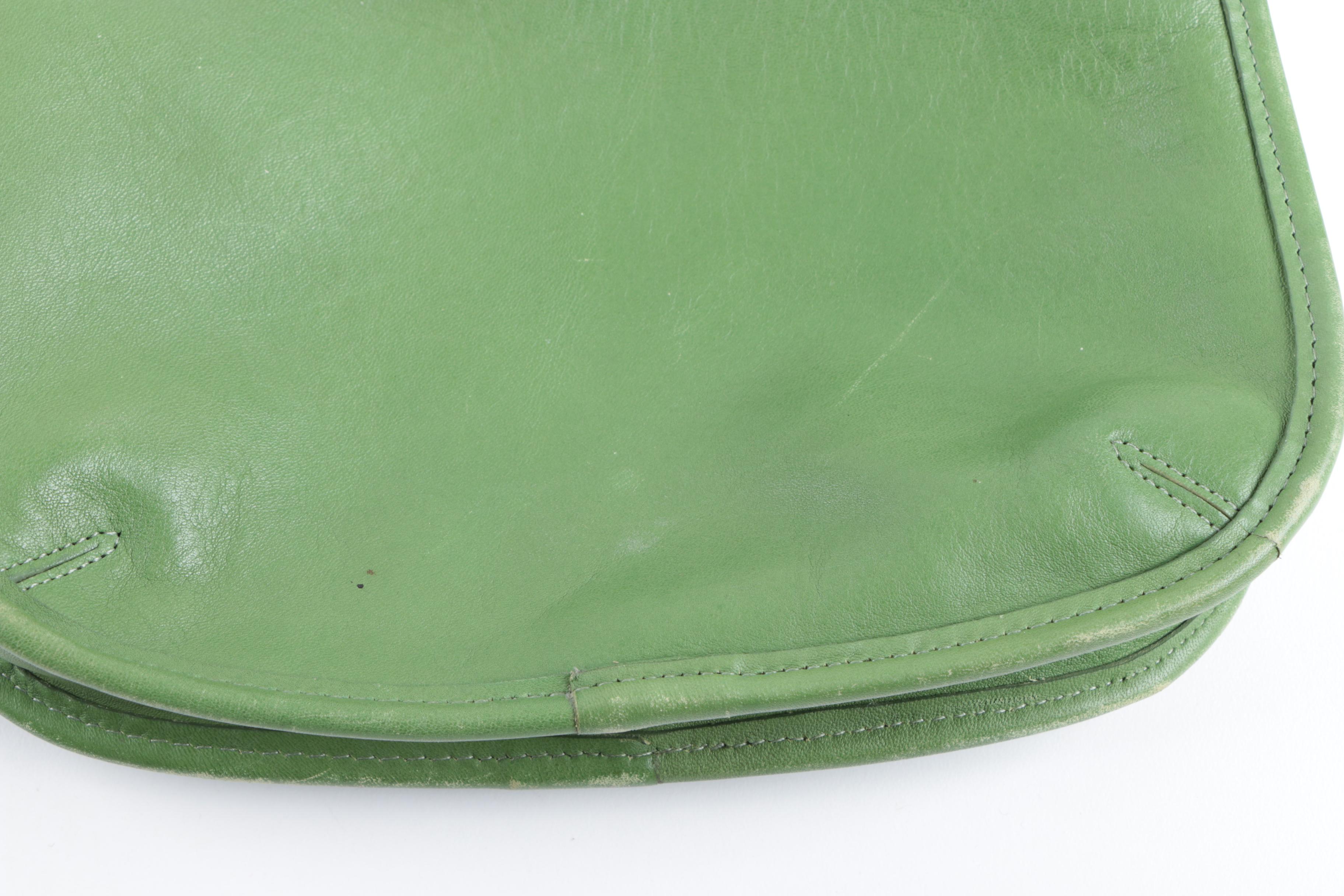Vintage Coach Ergo Green Leather Hobo Shoulder Bag