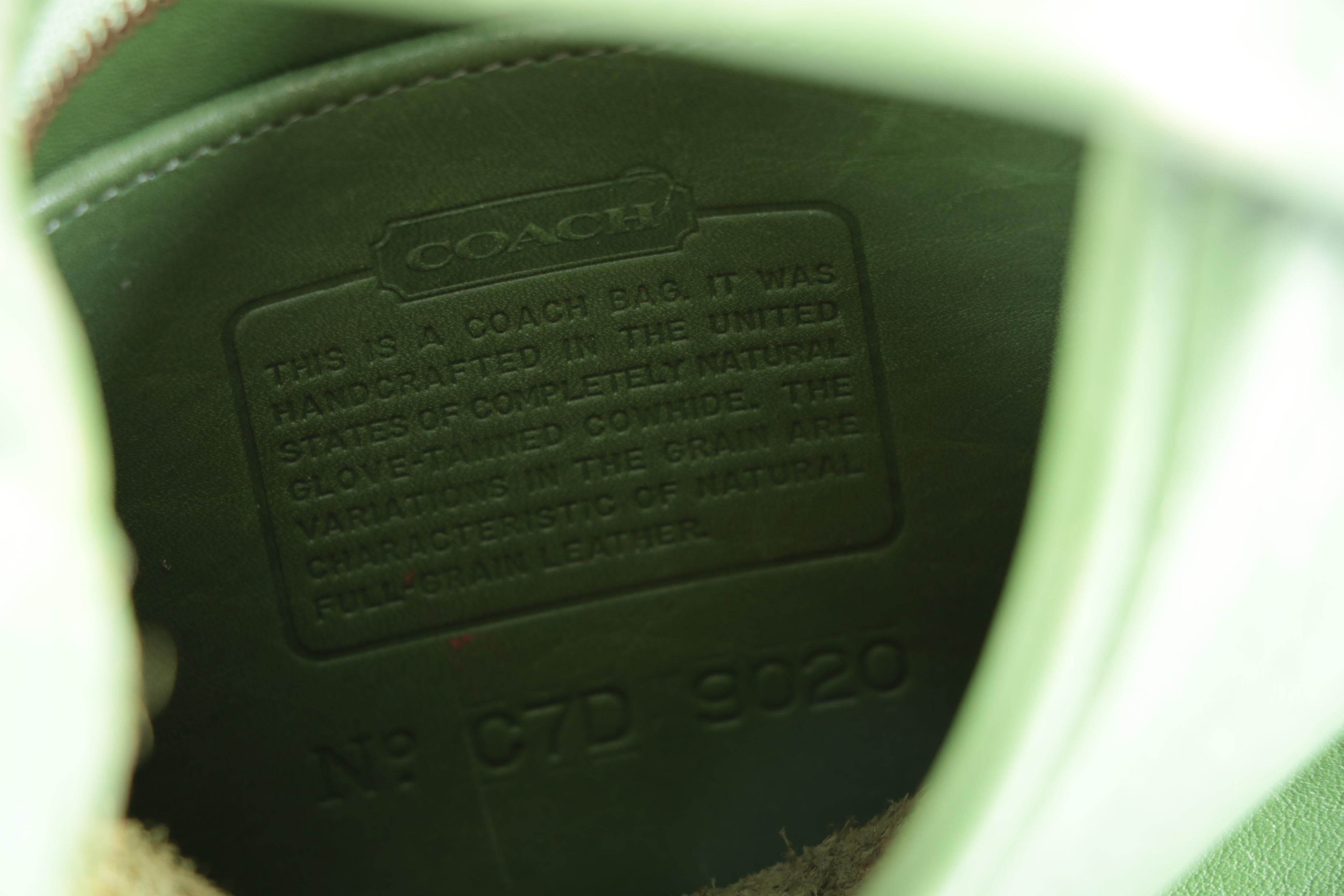 Vintage Coach Ergo Green Leather Hobo Shoulder Bag