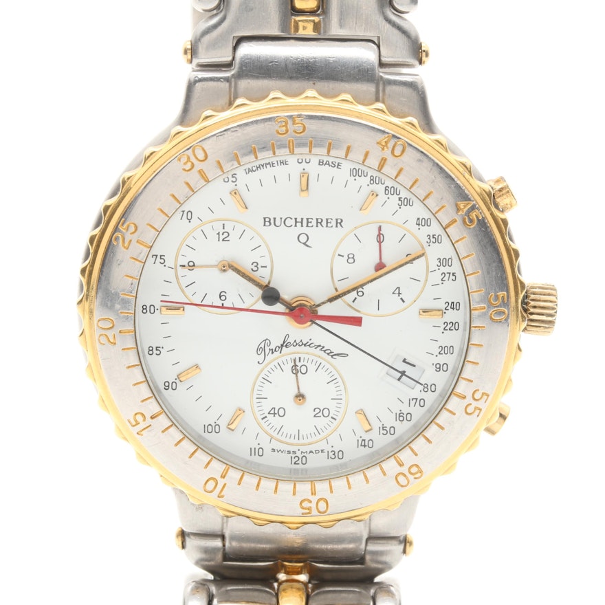 Two Tone Burcherer Chronograph Wristwatch