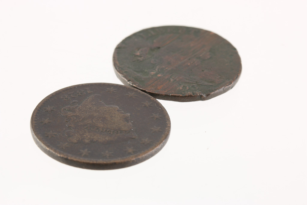 Group of Five Various U.S. Large Cents with Alterations