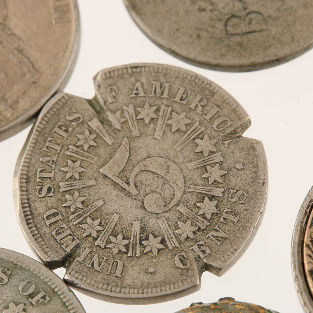 Group of Ten American Nickels with Alterations