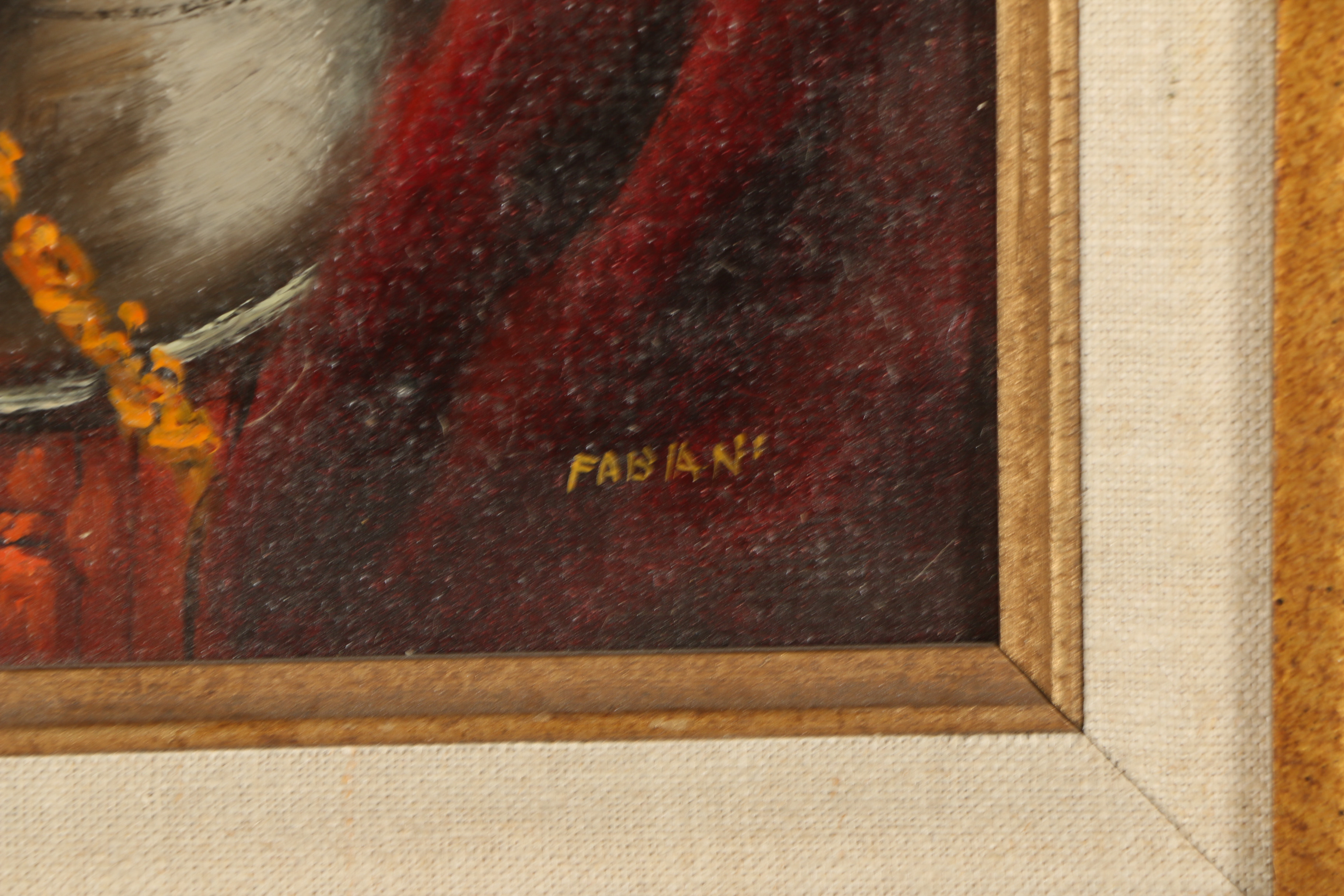 Fabiani Oil Copy Painting After Rembrandt "Portrait of a Young Man"