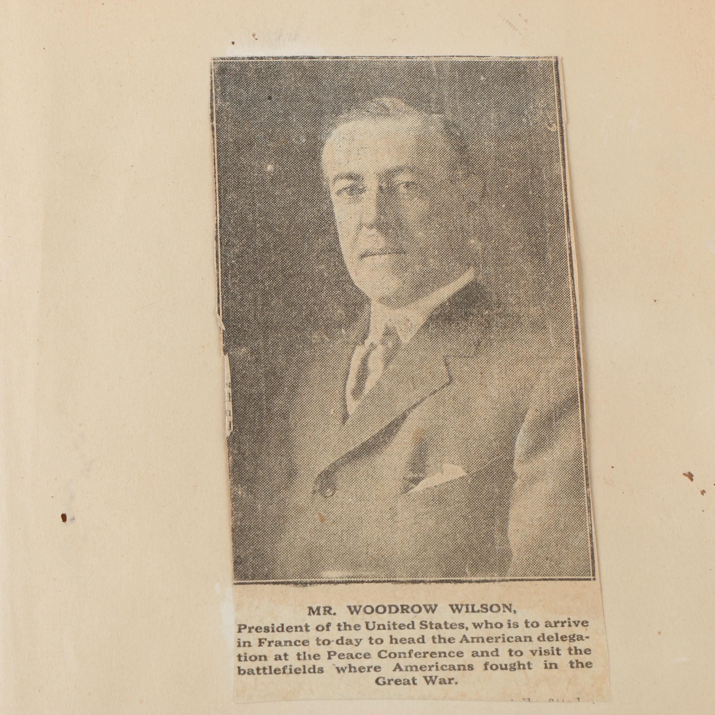 Cpl. Homer Payne's WWI Scrapbooks with Photos, Postcards, and Clippings