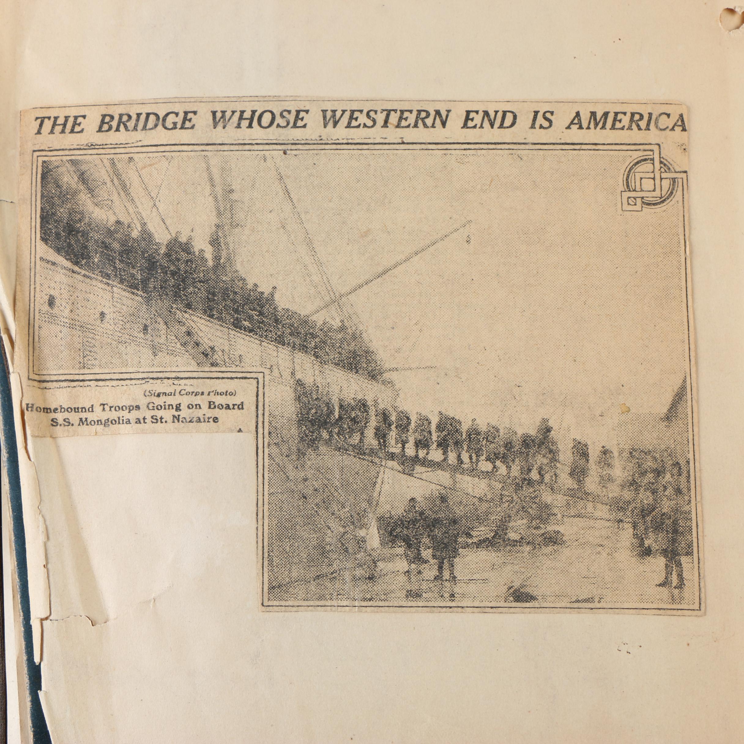 Cpl. Homer Payne's WWI Scrapbooks with Photos, Postcards, and Clippings