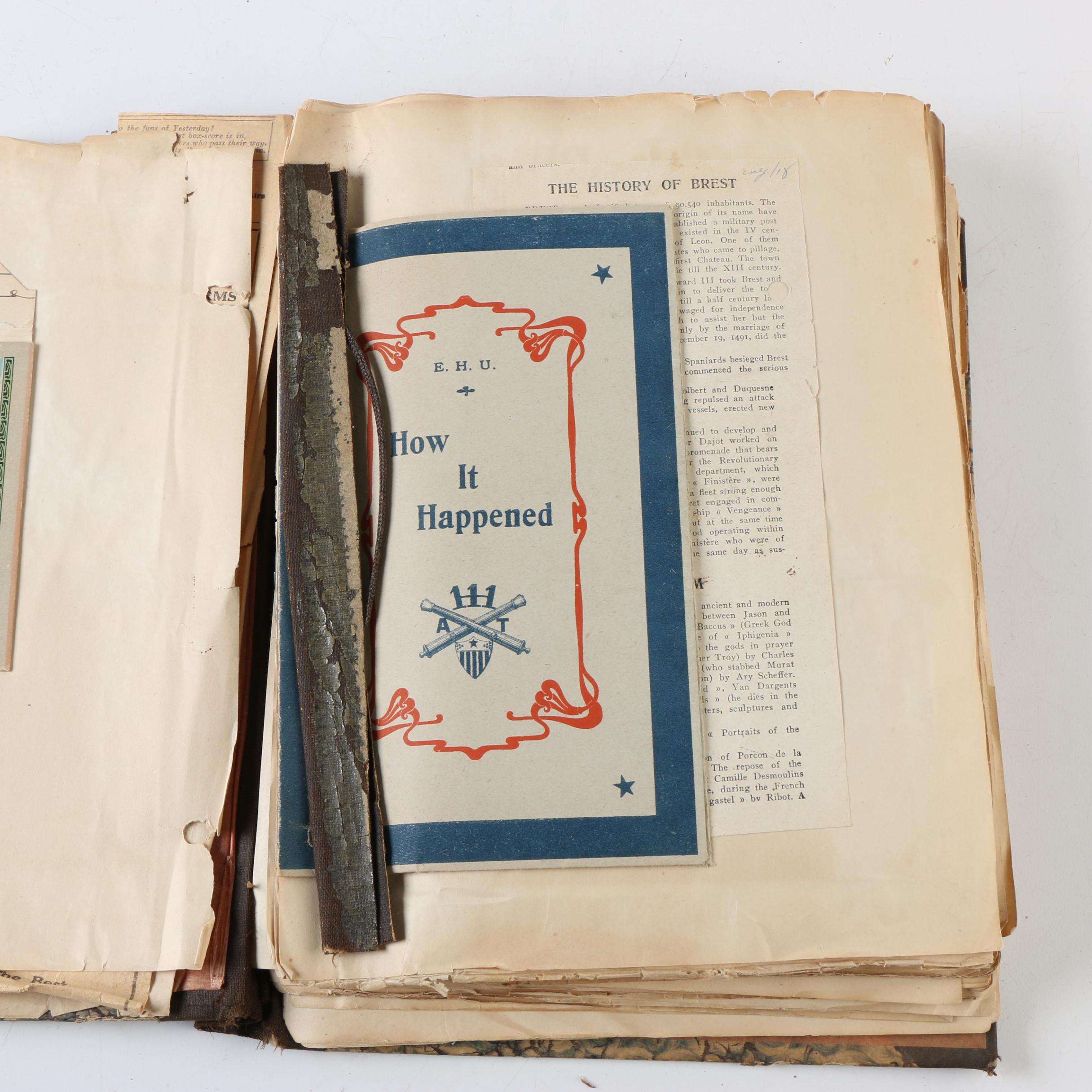 Cpl. Homer Payne's WWI Scrapbooks with Photos, Postcards, and Clippings