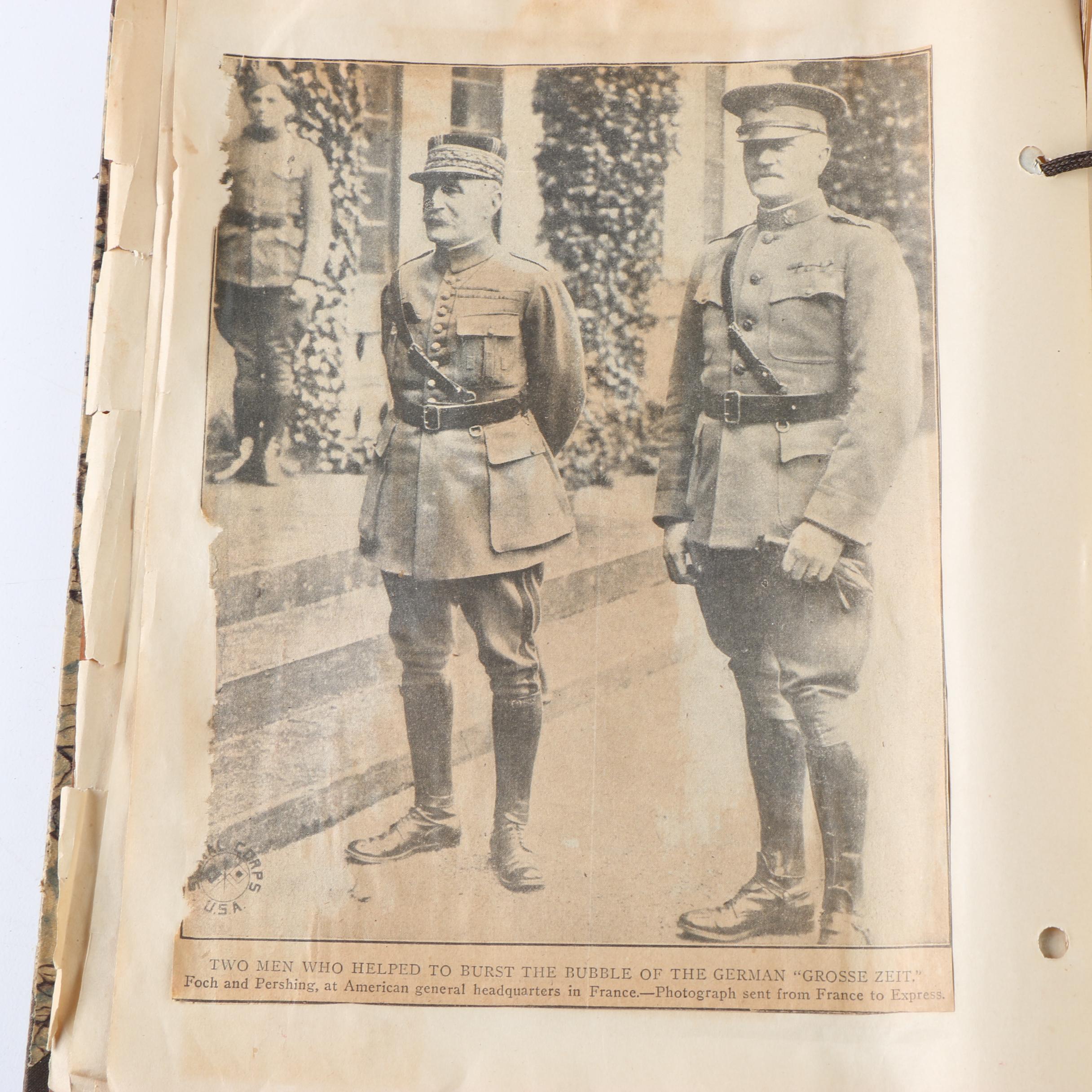 Cpl. Homer Payne's WWI Scrapbooks with Photos, Postcards, and Clippings