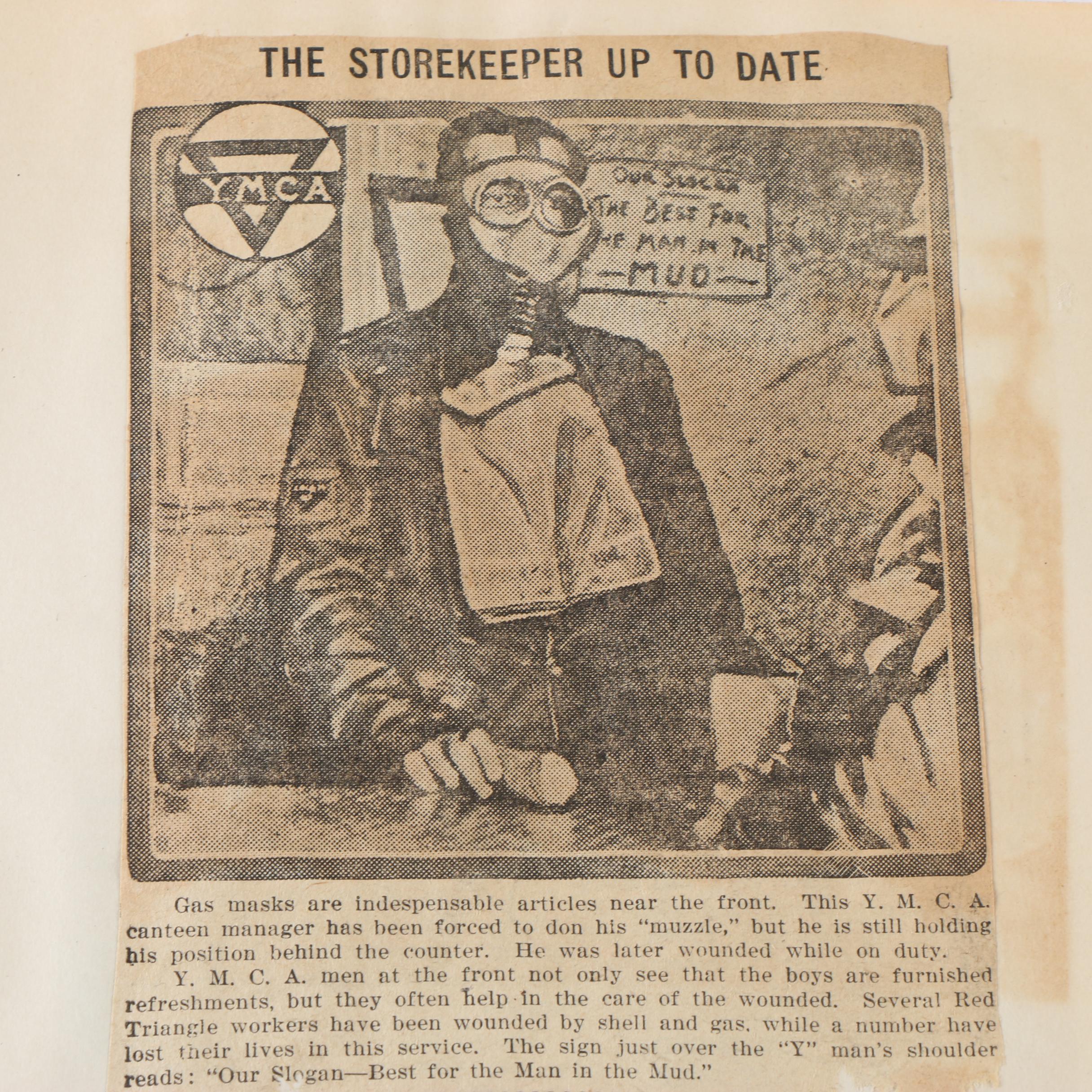 Cpl. Homer Payne's WWI Scrapbooks with Photos, Postcards, and Clippings