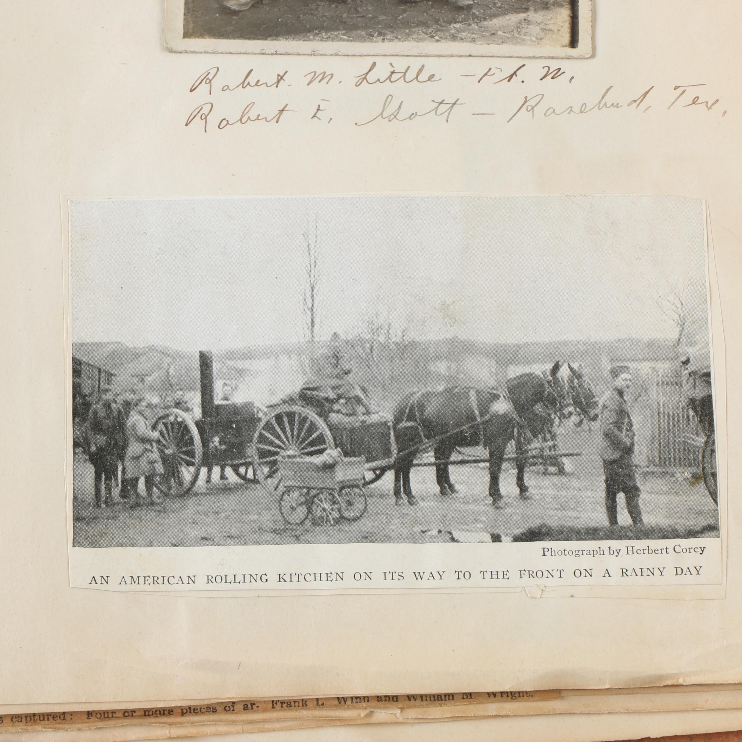 Cpl. Homer Payne's WWI Scrapbooks with Photos, Postcards, and Clippings