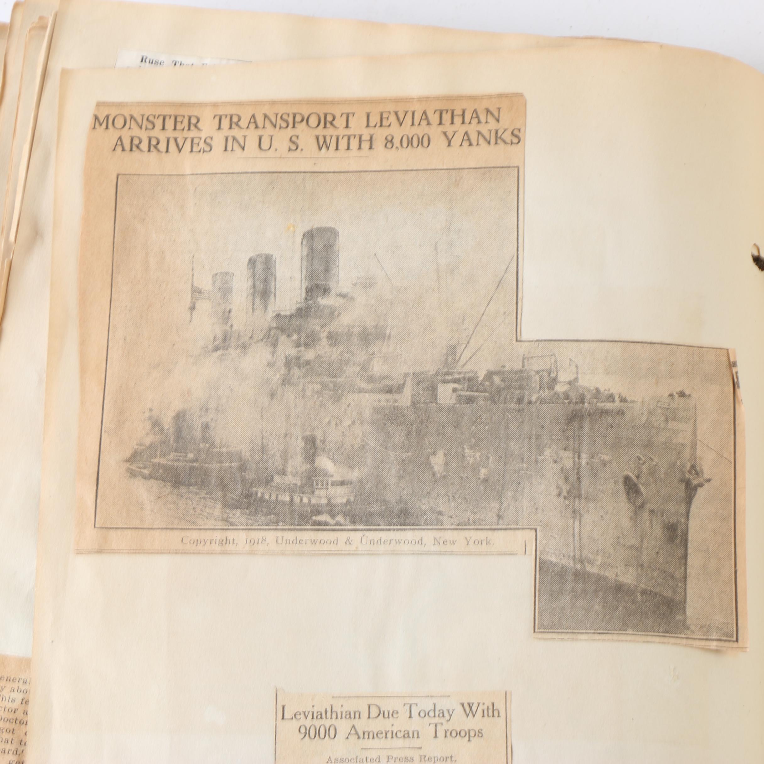 Cpl. Homer Payne's WWI Scrapbooks with Photos, Postcards, and Clippings