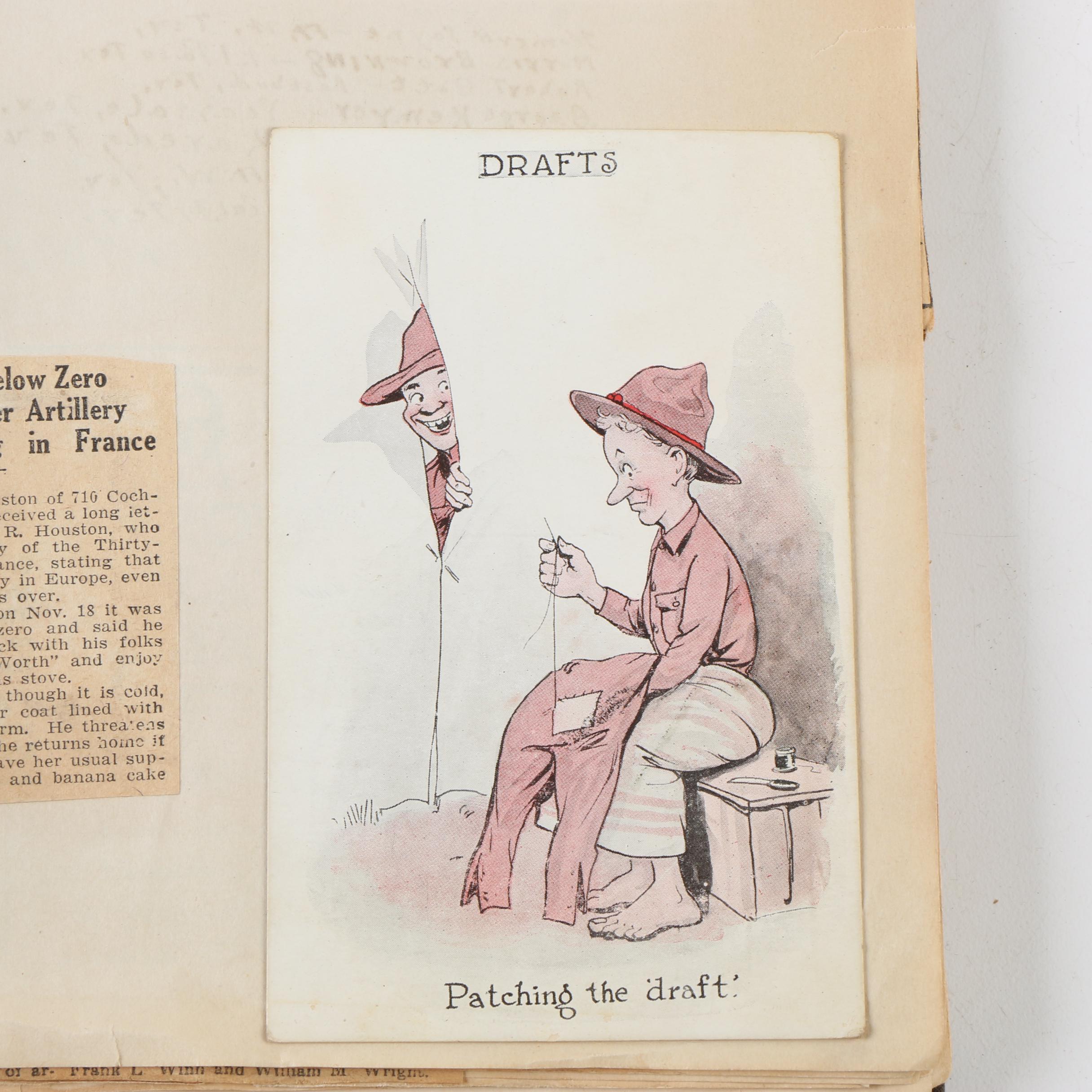 Cpl. Homer Payne's WWI Scrapbooks with Photos, Postcards, and Clippings
