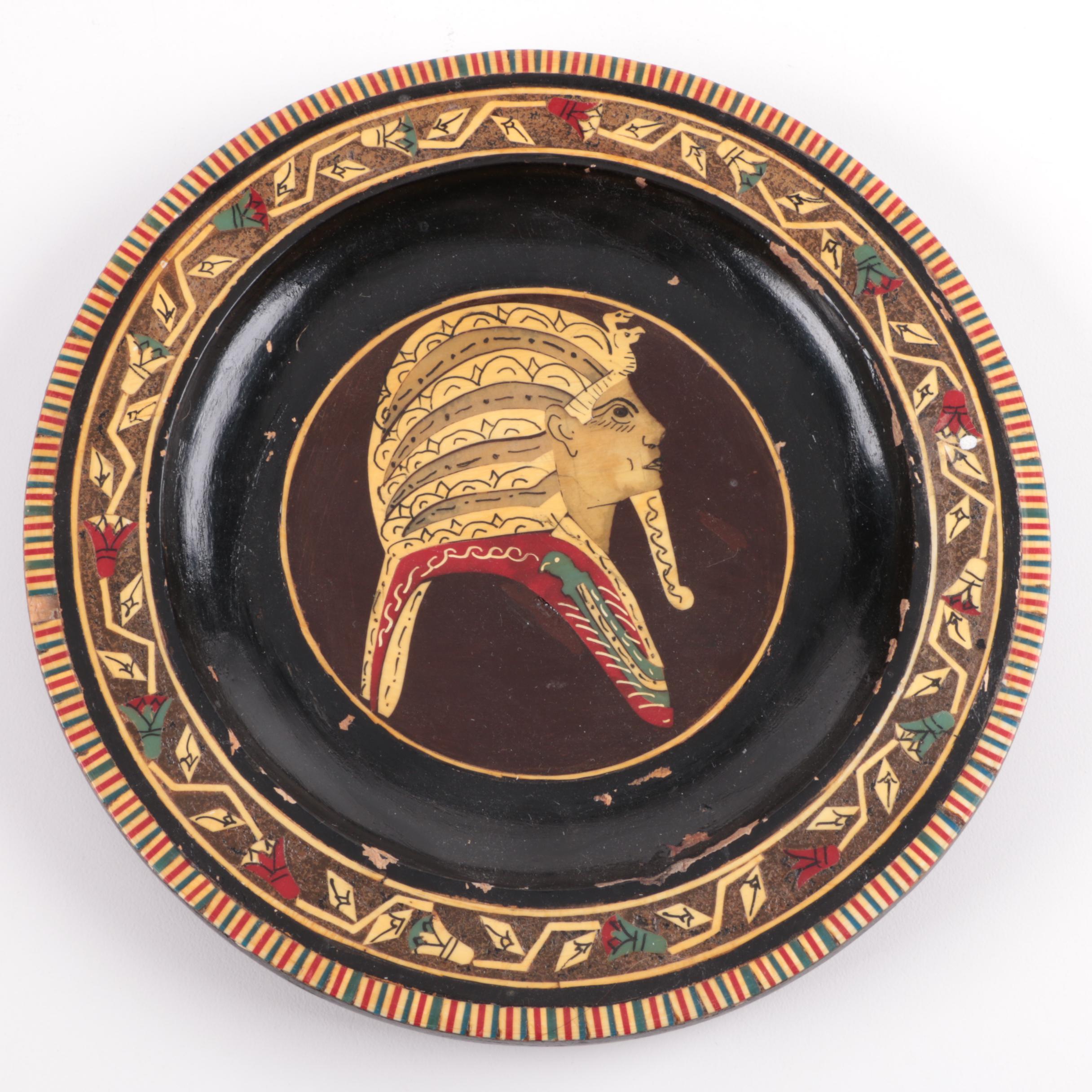"Gold Mask of Tutankhamun" by Lenox with Egyptian-Themed Plate