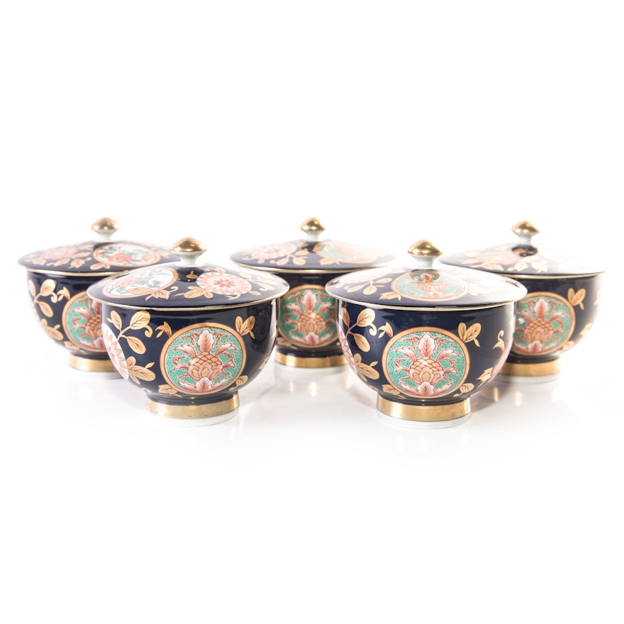 Lidded Japanese Porcelain Bowls